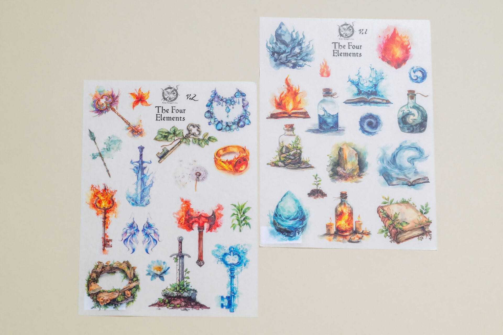 4 Elements Sticker Sheets