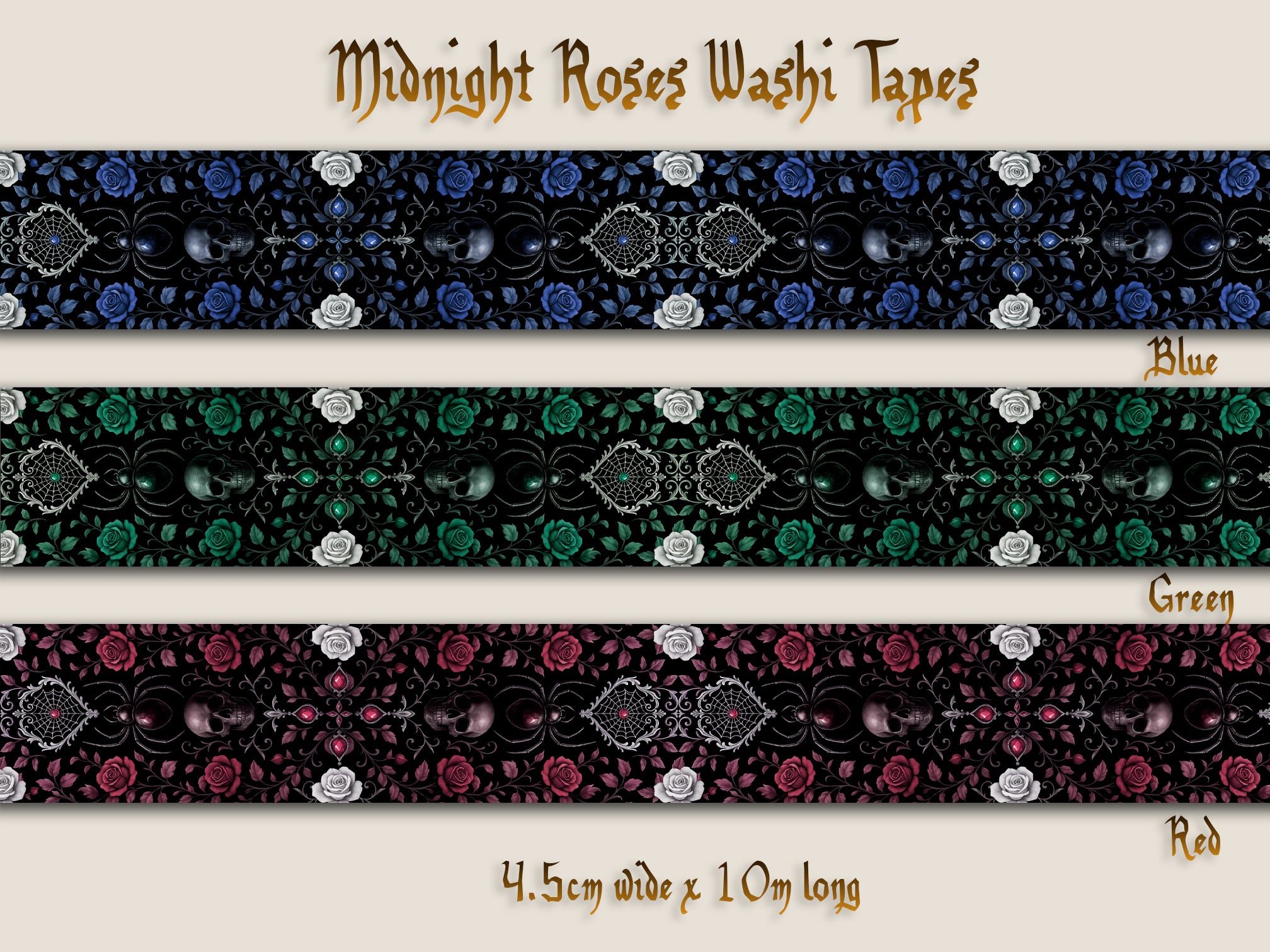 Midnight Roses Washi Tapes