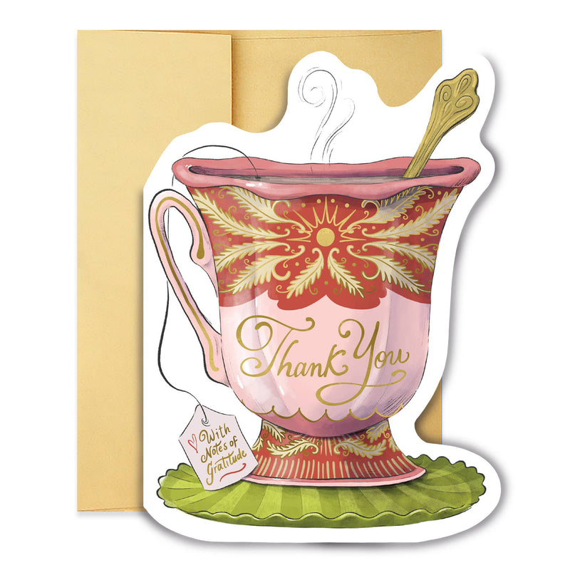 Thank You Teacup Diecut Card