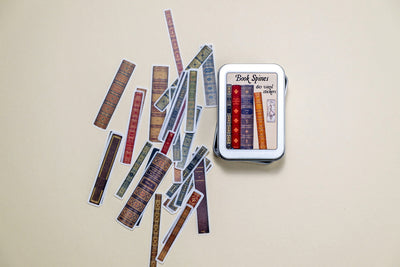 Book Spines Sticker Tin Box