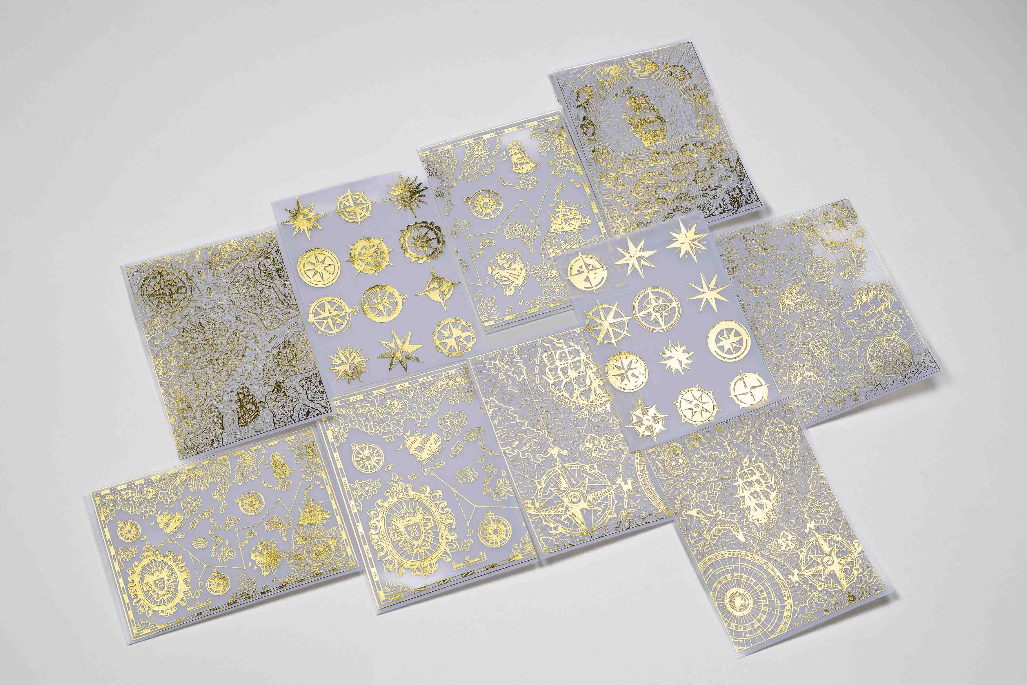 Foiled Nautical Maps Vellum Papers