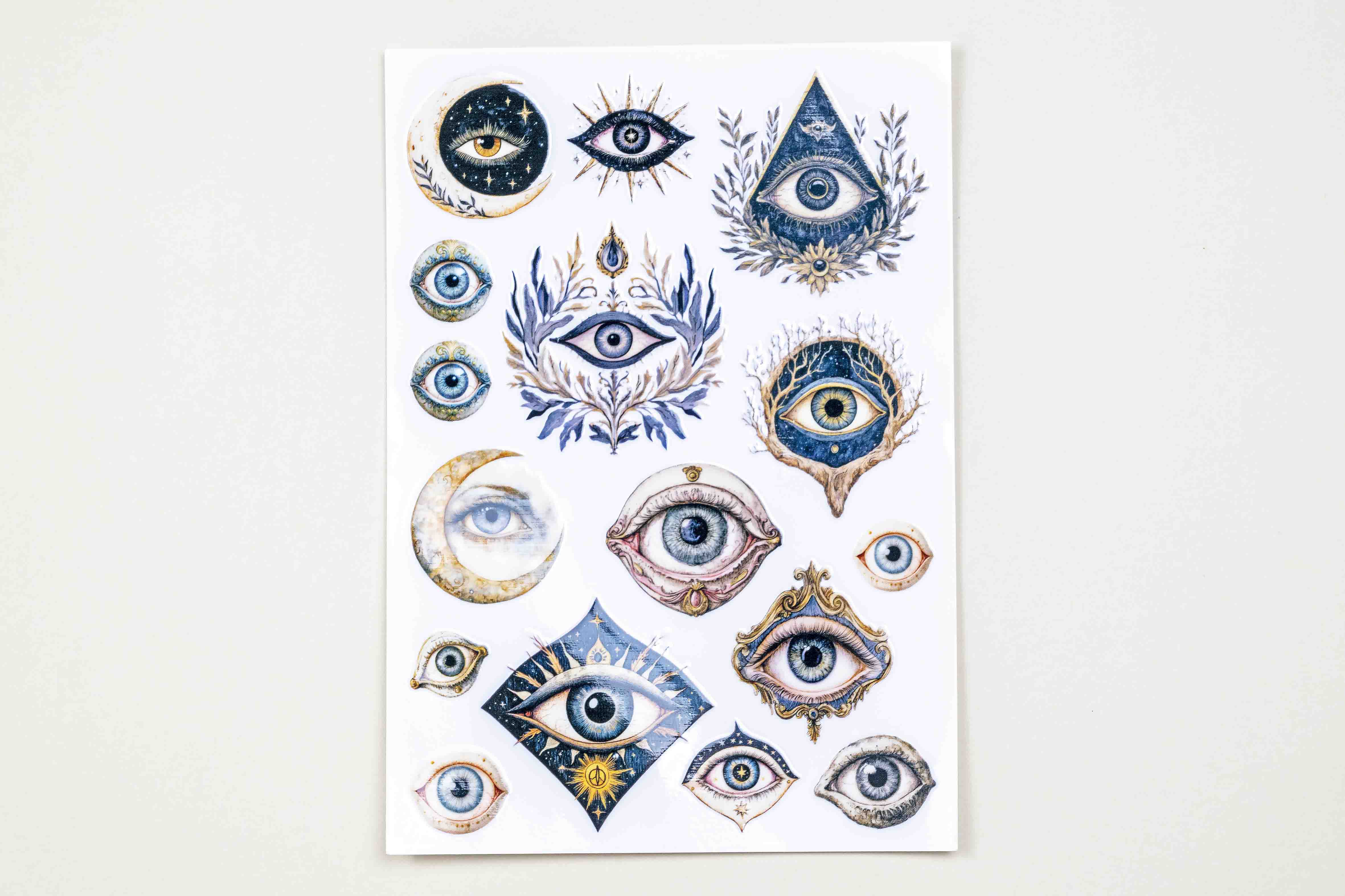 Mysterious Eyes Gold Transfer Sticker Sheets (2)