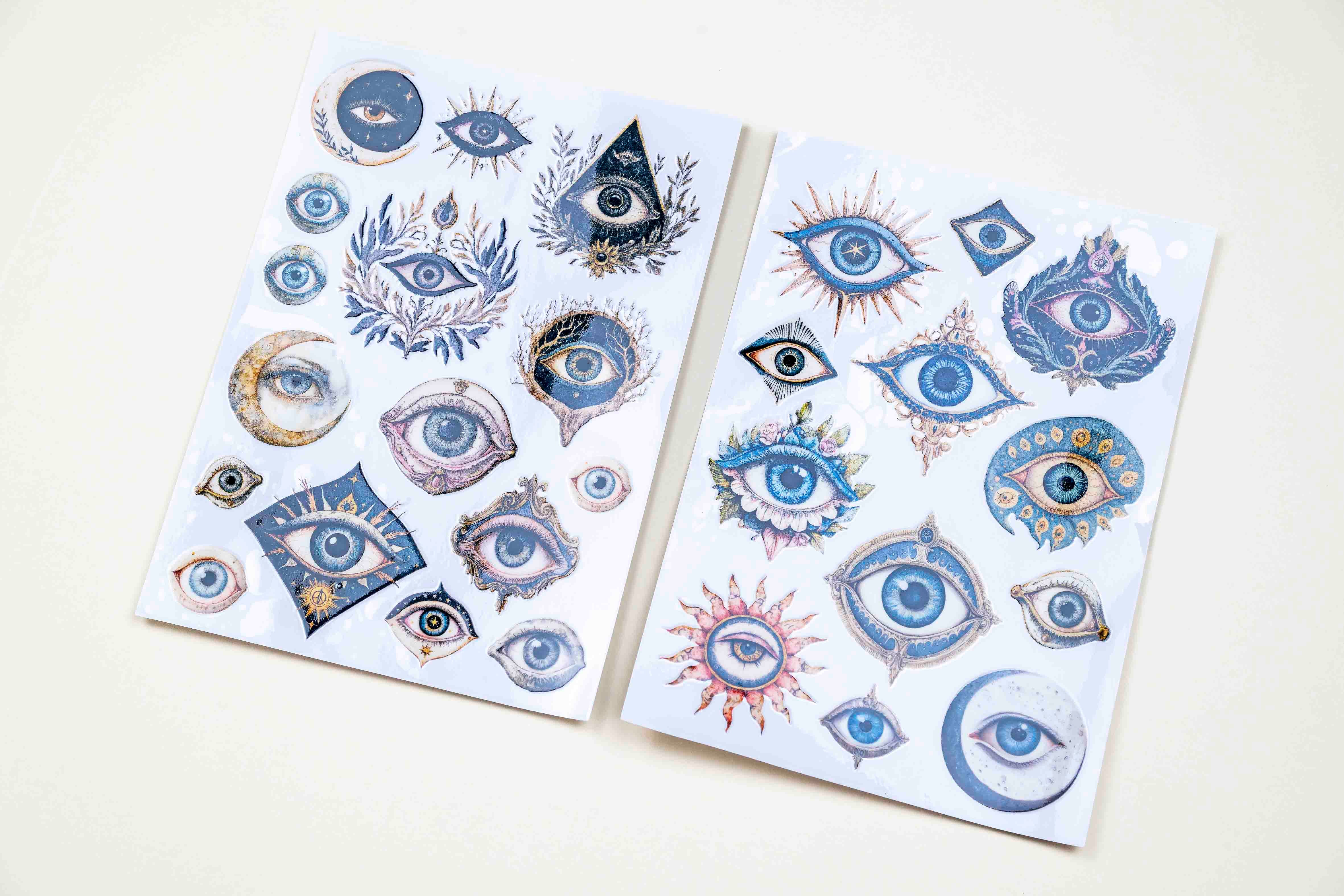 Mysterious Eyes Gold Transfer Sticker Sheets (2)