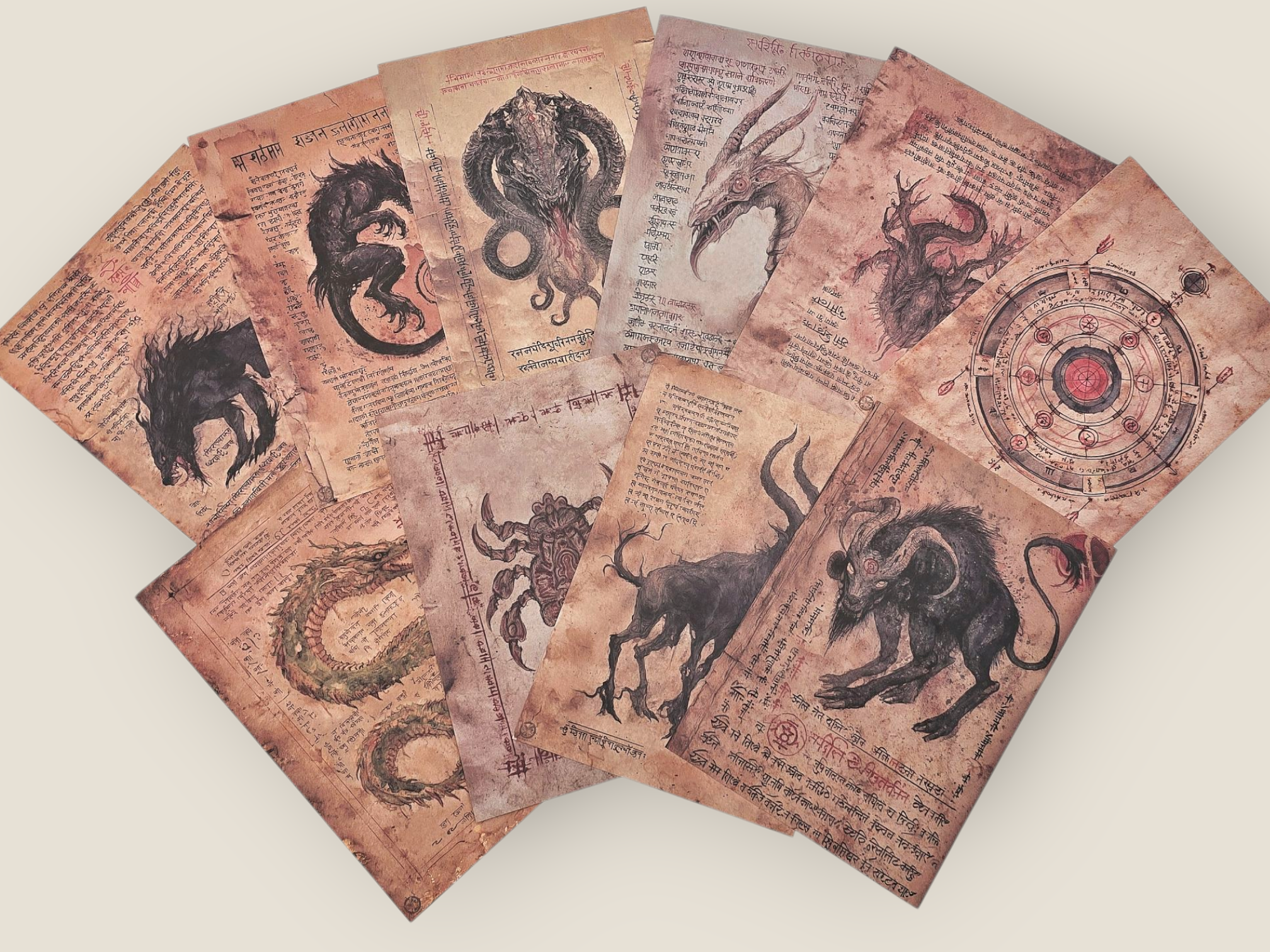 Dark Creatures Scrolls Paper Set