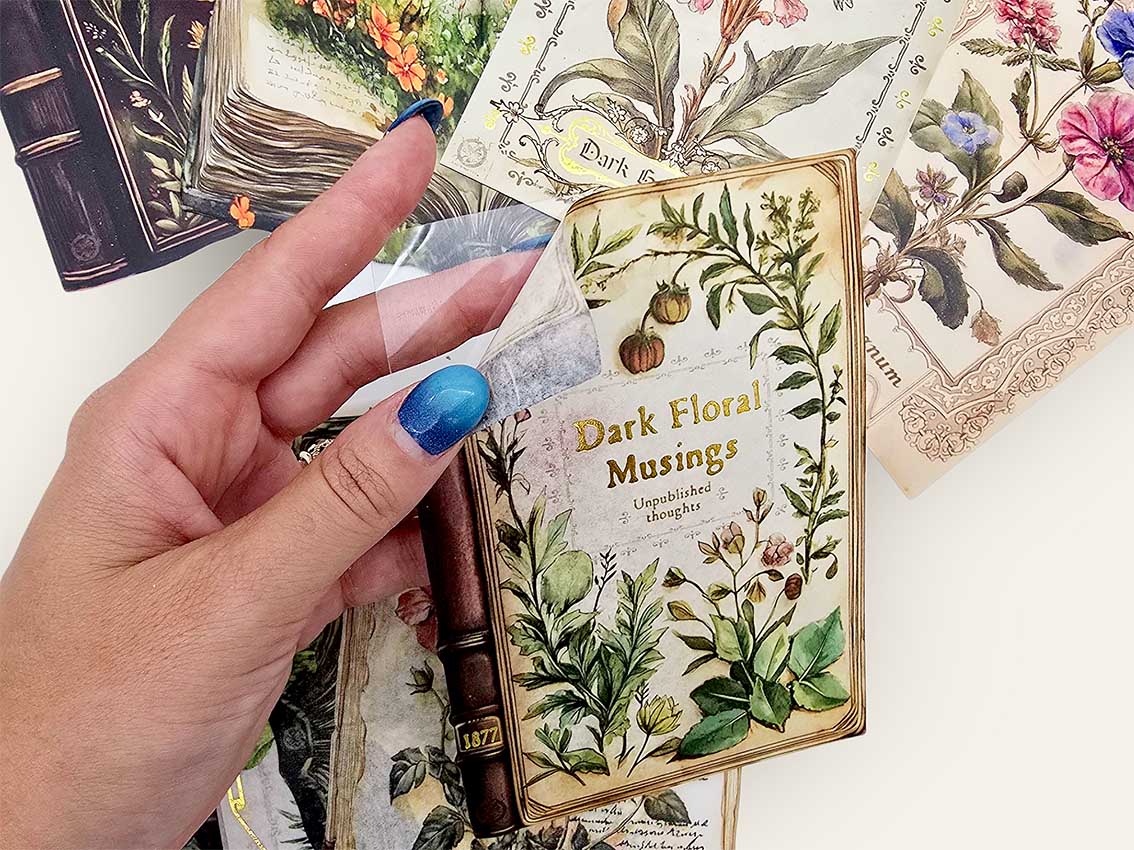 Dark Floral Musings Cards & Sticker Set