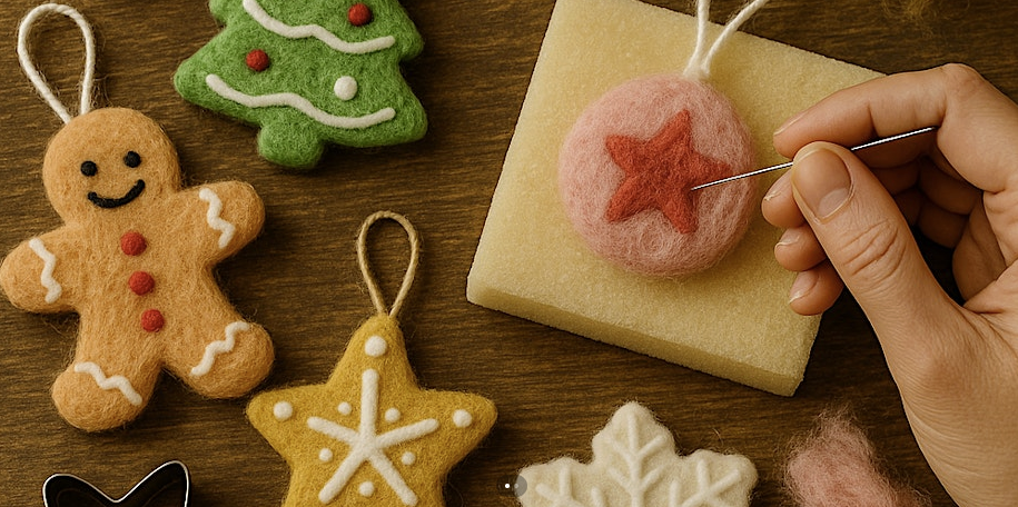 Christmas Needle Felting Ornaments Workshop