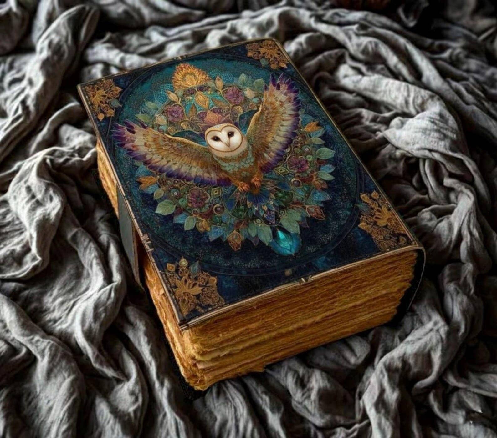 Owl Journal Leather Journal Handmade Vintage Grimoire