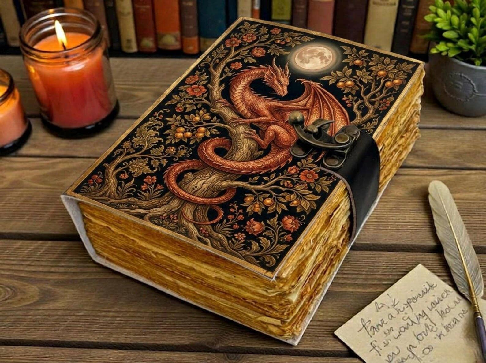 Dragon Vintage Handmade Leather Journal Grimoire