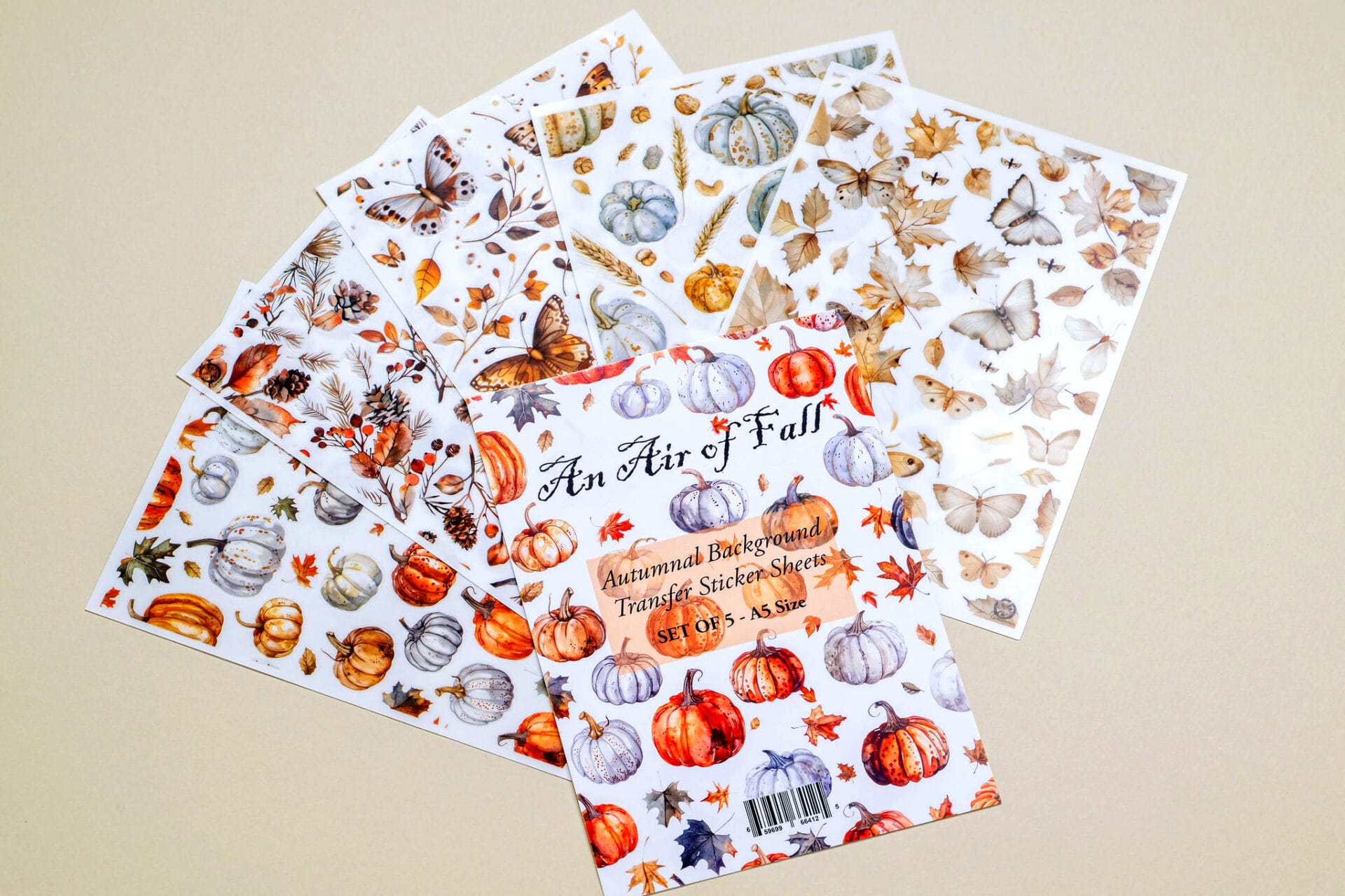 An Air of Fall Transfer Stickers Set of 5