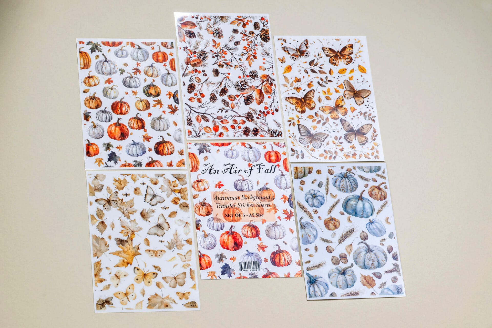 An Air of Fall Transfer Stickers Set of 5