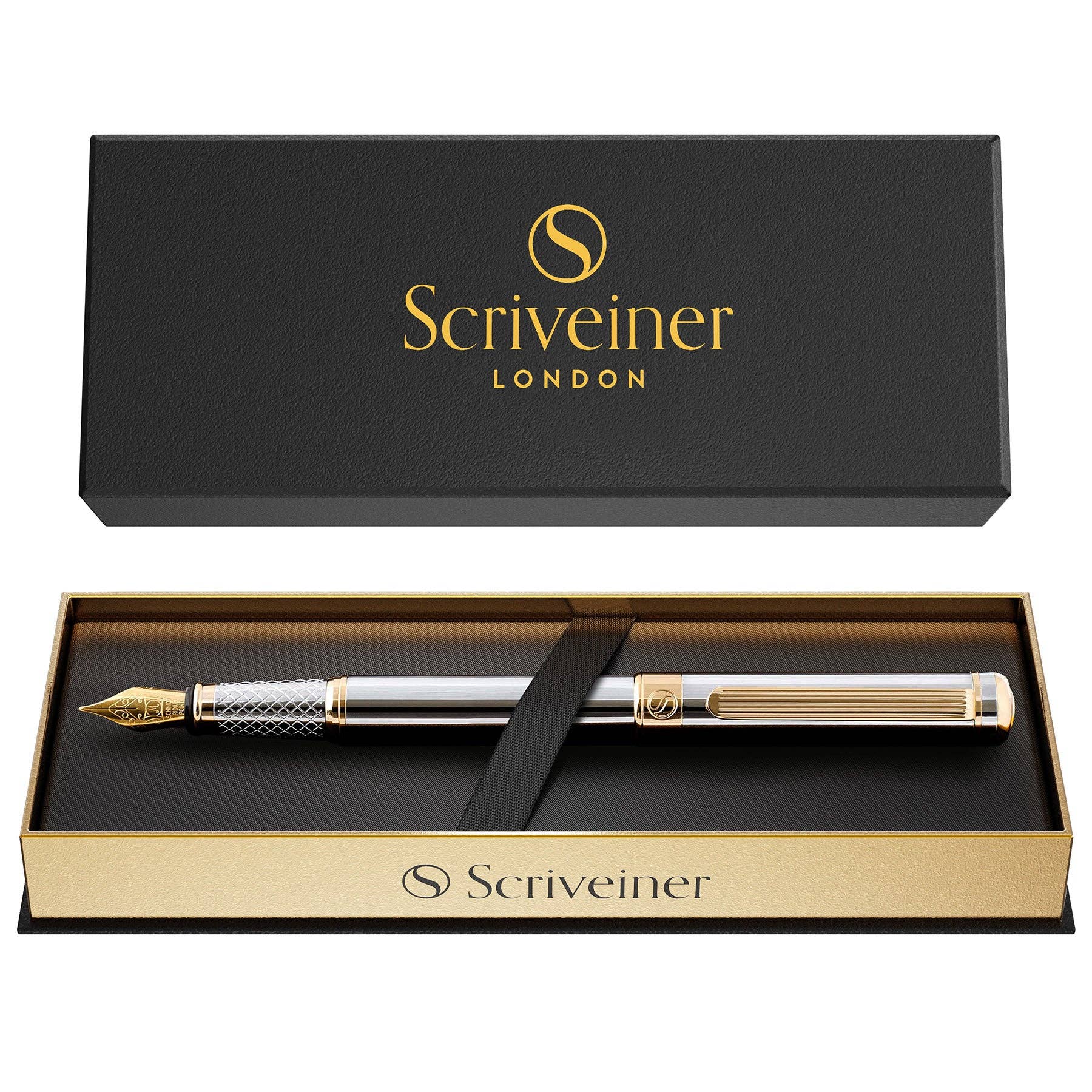 Classic Silver Chrome Fountain Pen - Fine Nib