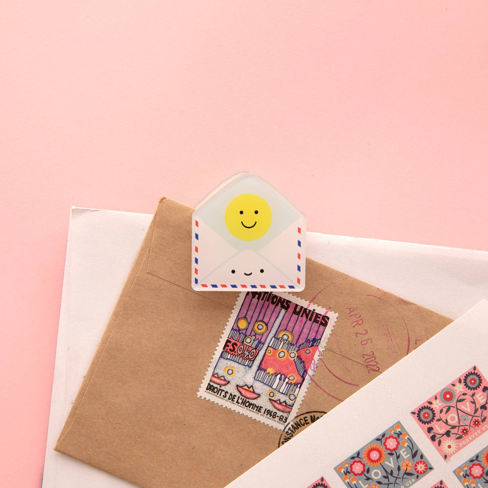 Happy Mail! Envelope Decorative Double-Sided Acrylic Clip