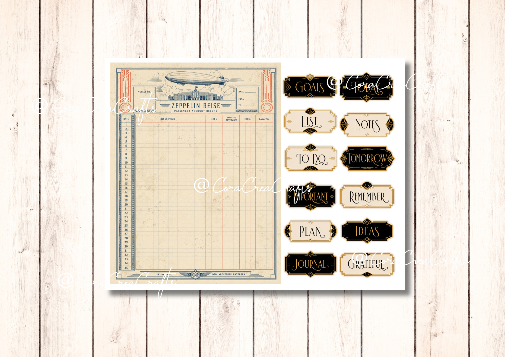 Art Deco Digital Journal Kit