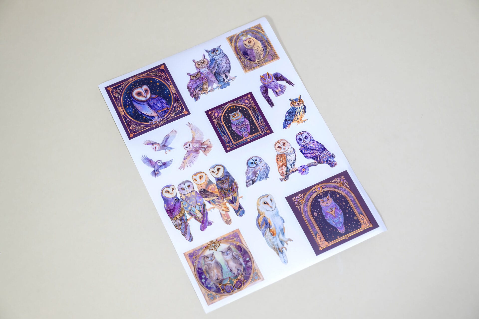 Owl Foil Sticker Sheet