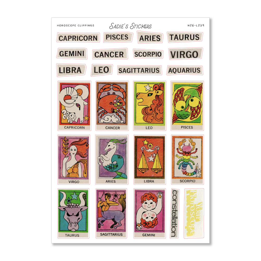 Horoscope Clippings • Scraps & Snippings Sticker Sheet