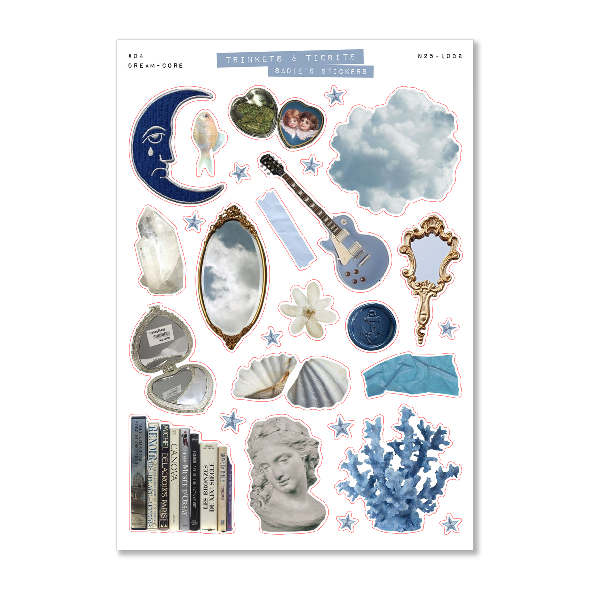 Dream-Core Aesthetic • Trinkets & Tidbits Sticker Sheet