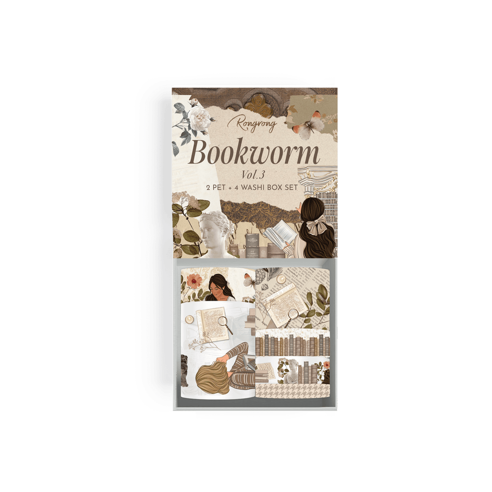 Bookworm Vol.3 Pre-cut PET Tape + Washi Box Set