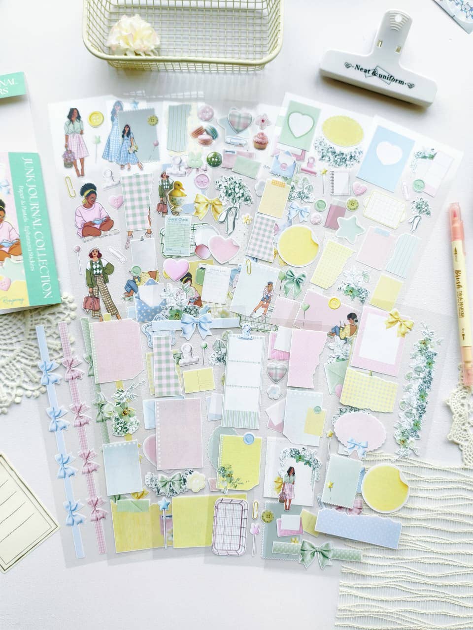 Paper Pastels Ephemera Stickers