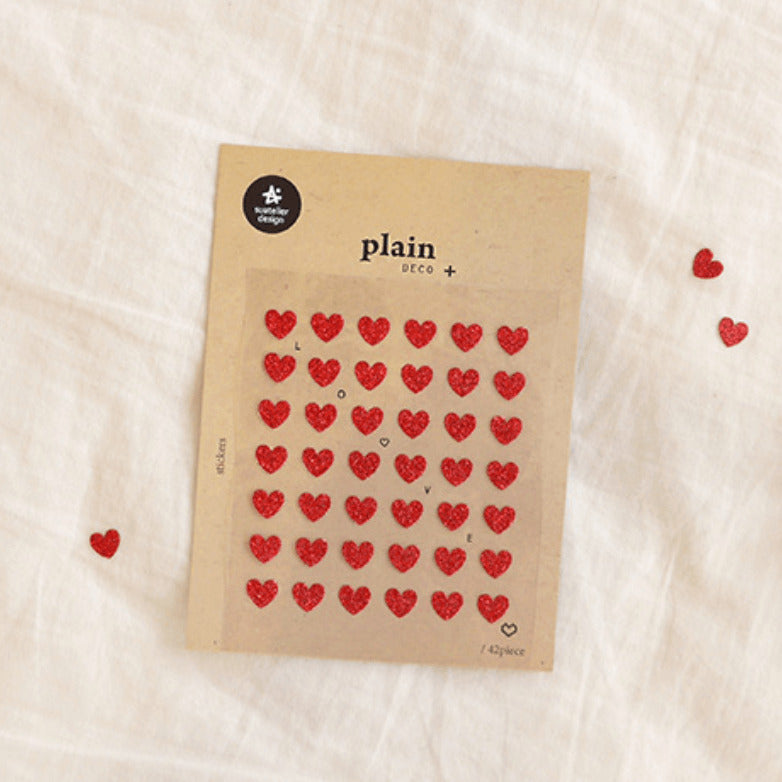Plain Deco Mini Glitter Heart Stickers