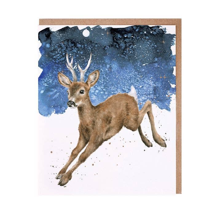 Dash Away Festive Deer Christmas Card
