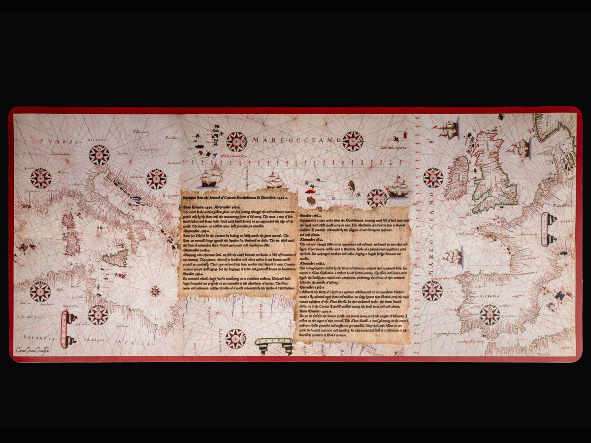 Desk Mat - Map Design — Desk Decor | CoraCreaCrafts