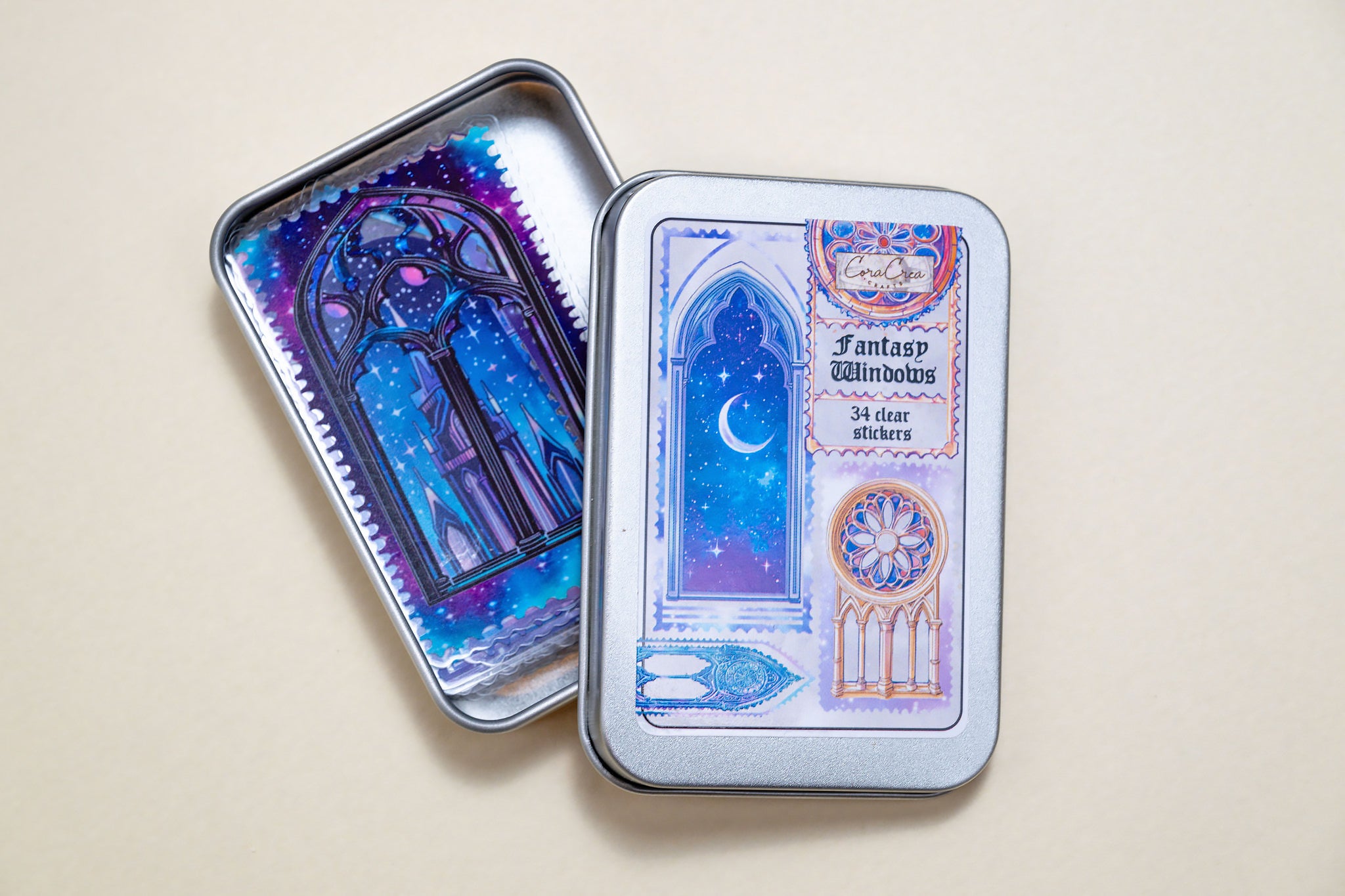 Fantasy Windows Sticker Tin Box