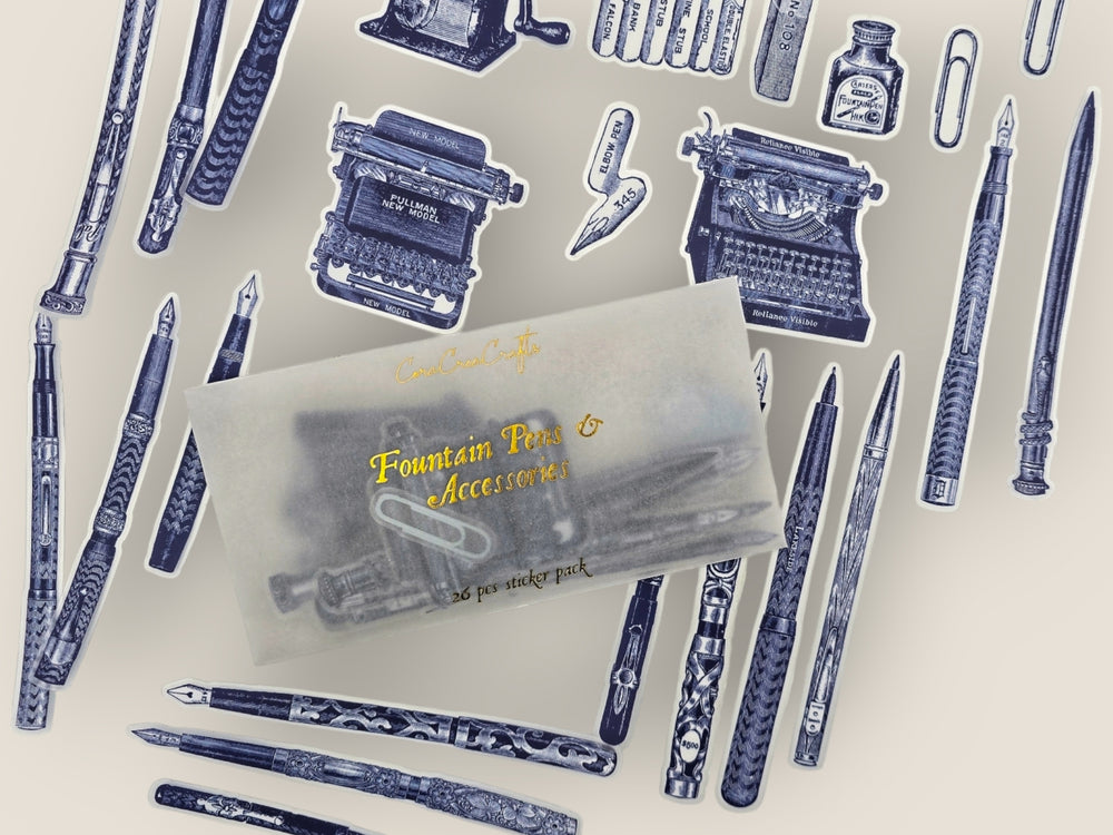 Fountain Pens Clear Stickers