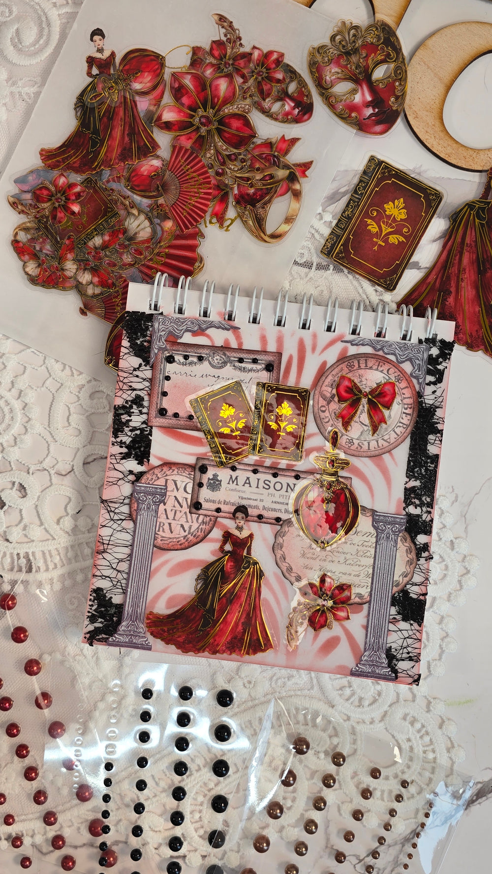 Black & Red Texture Papers