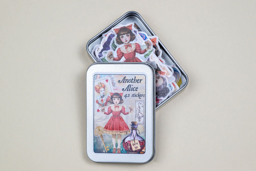 Another Alice Sticker Tin Box