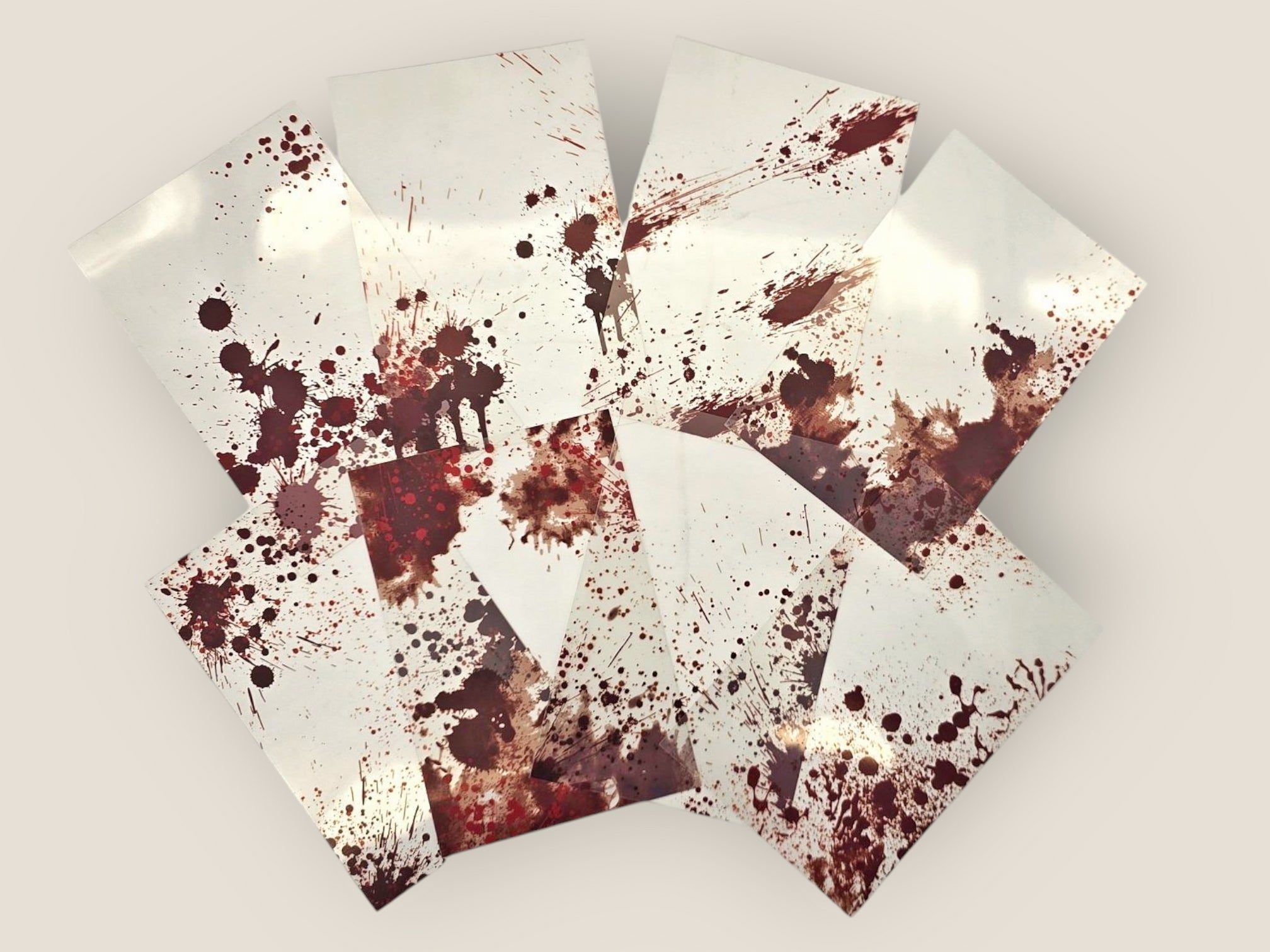 Blood Spatter Transparent Cards