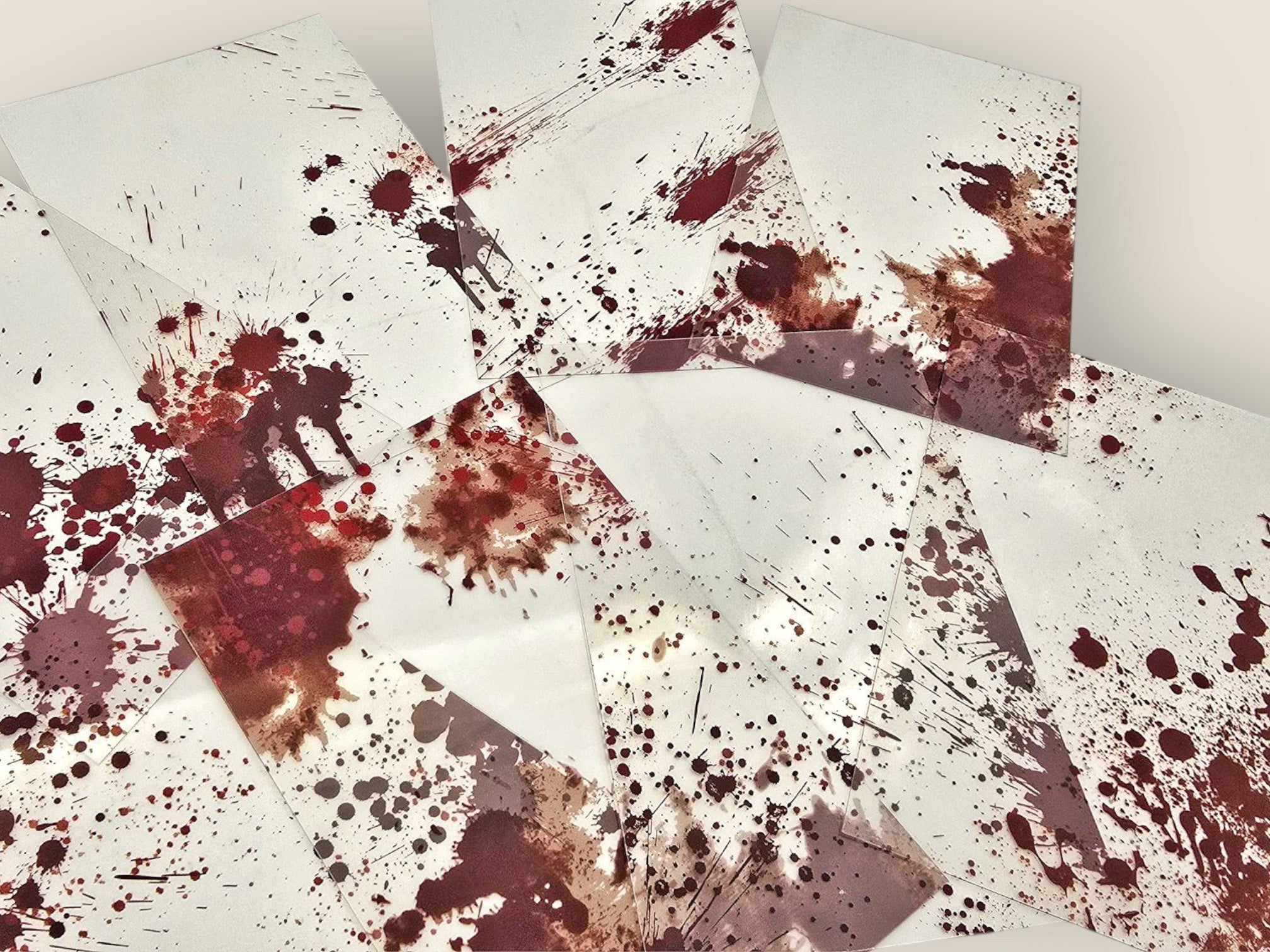 Blood Spatter Transparent Cards