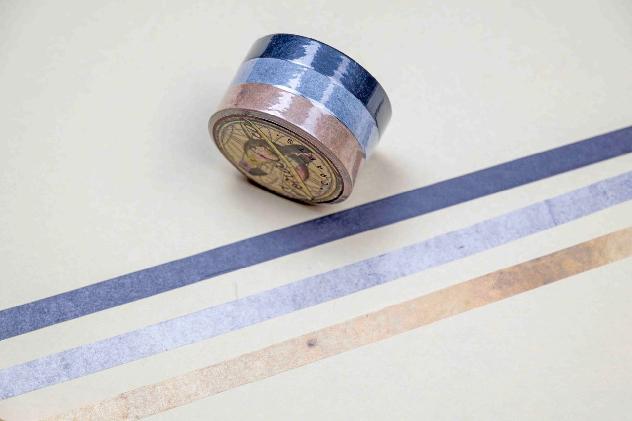 Tricolor Ultra Thin Basic Washi Tape Set
