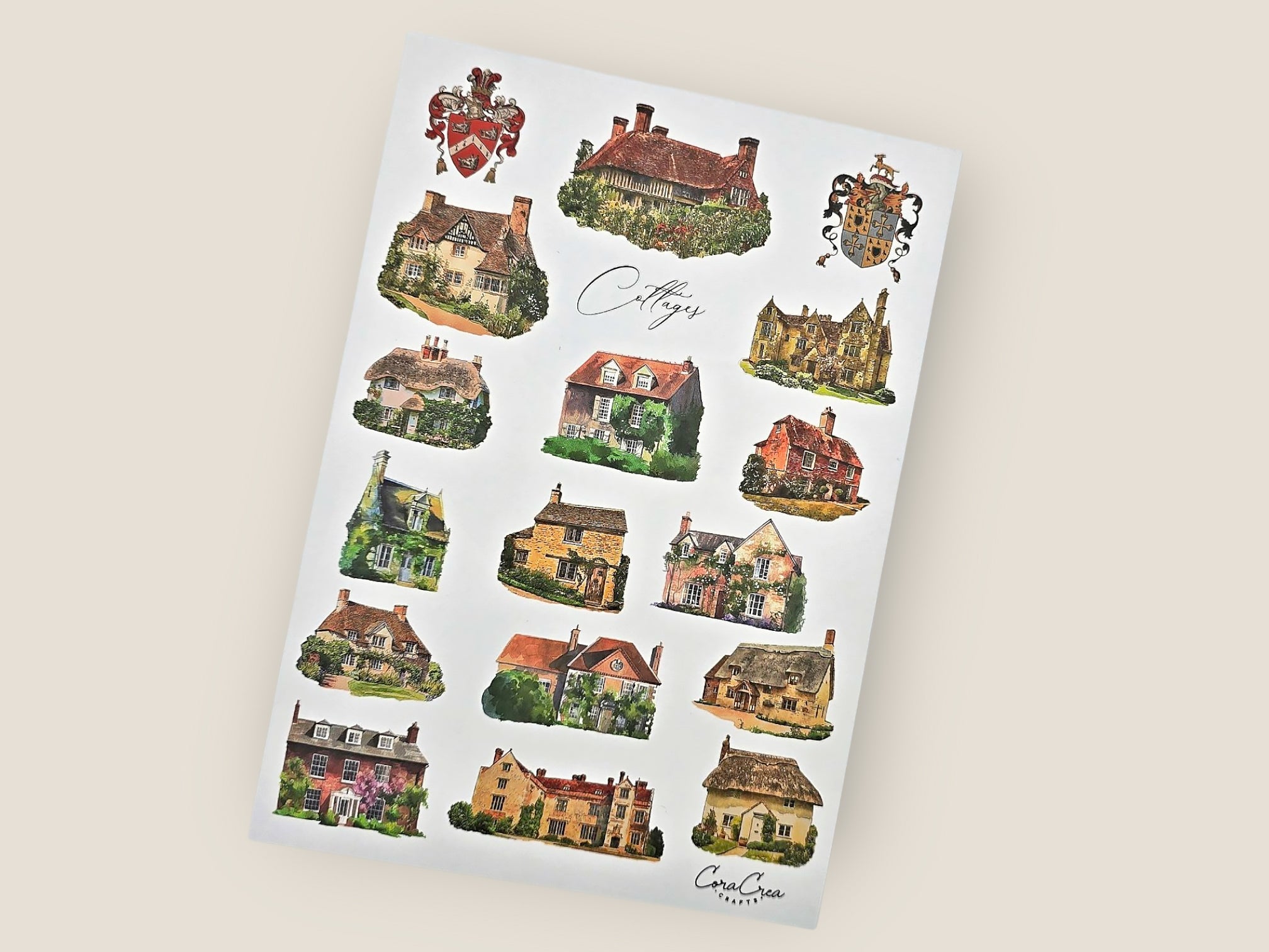 Cottages  Sticker Sheet