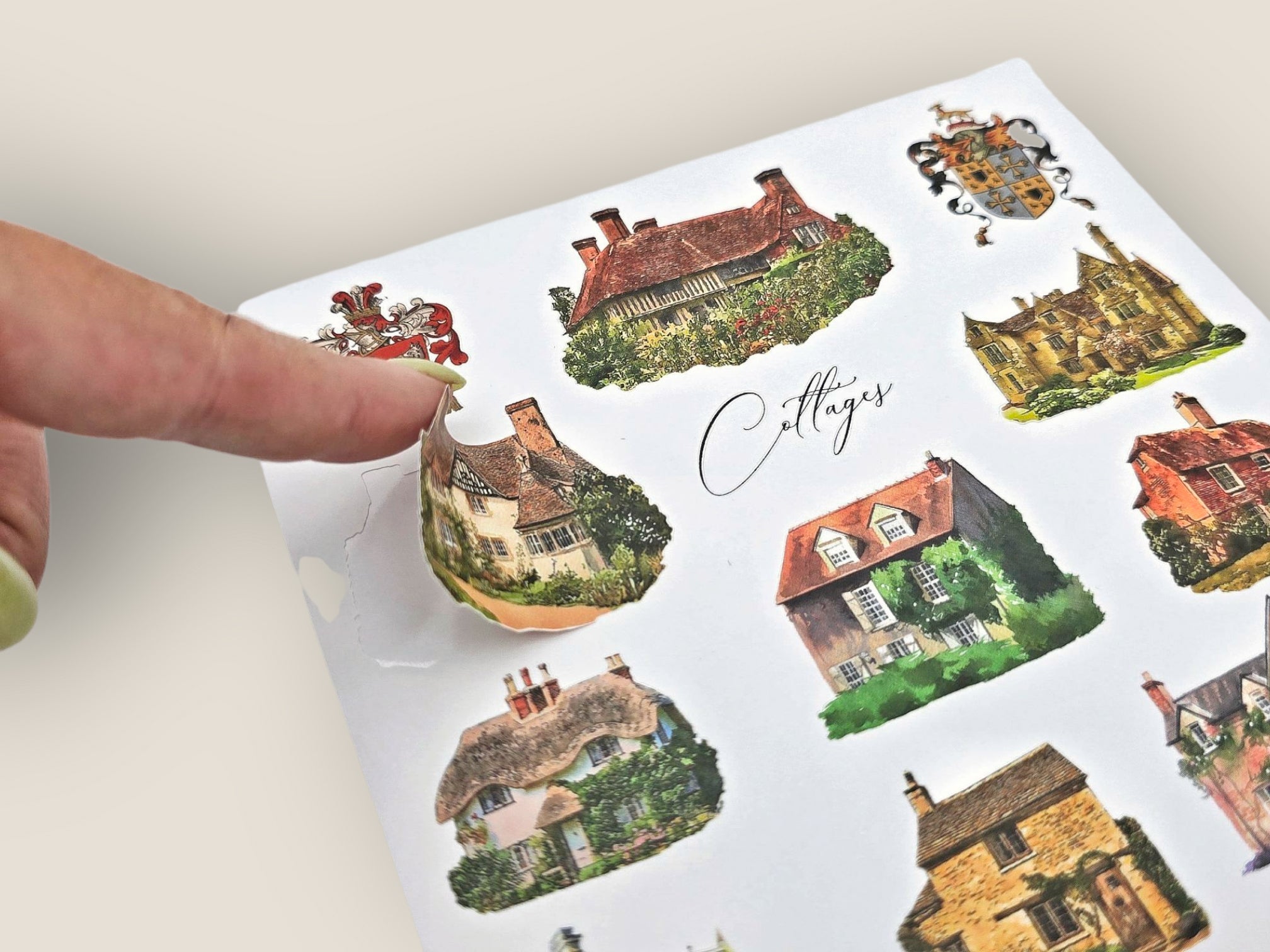 Cottages  Sticker Sheet
