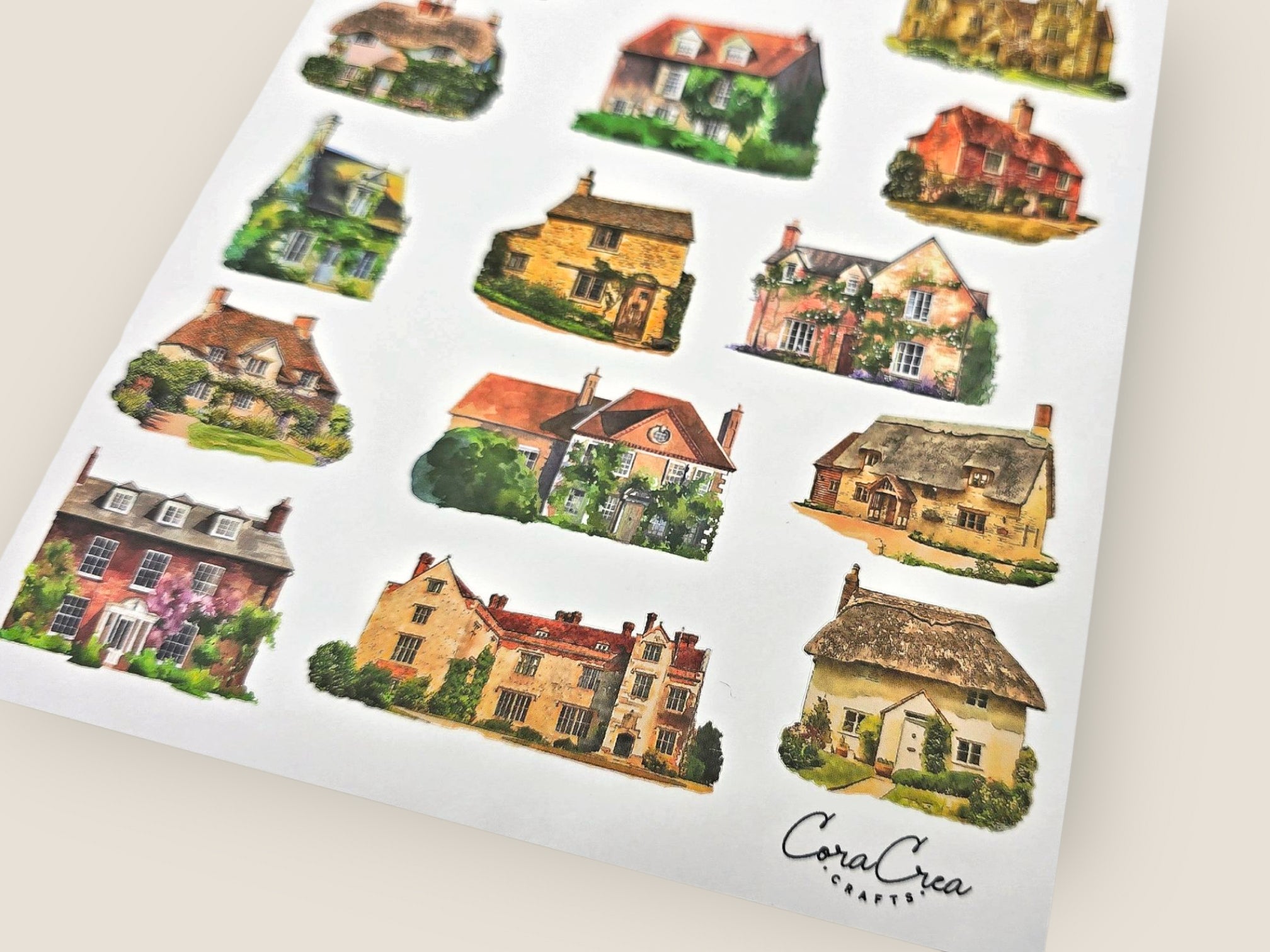 Cottages  Sticker Sheet