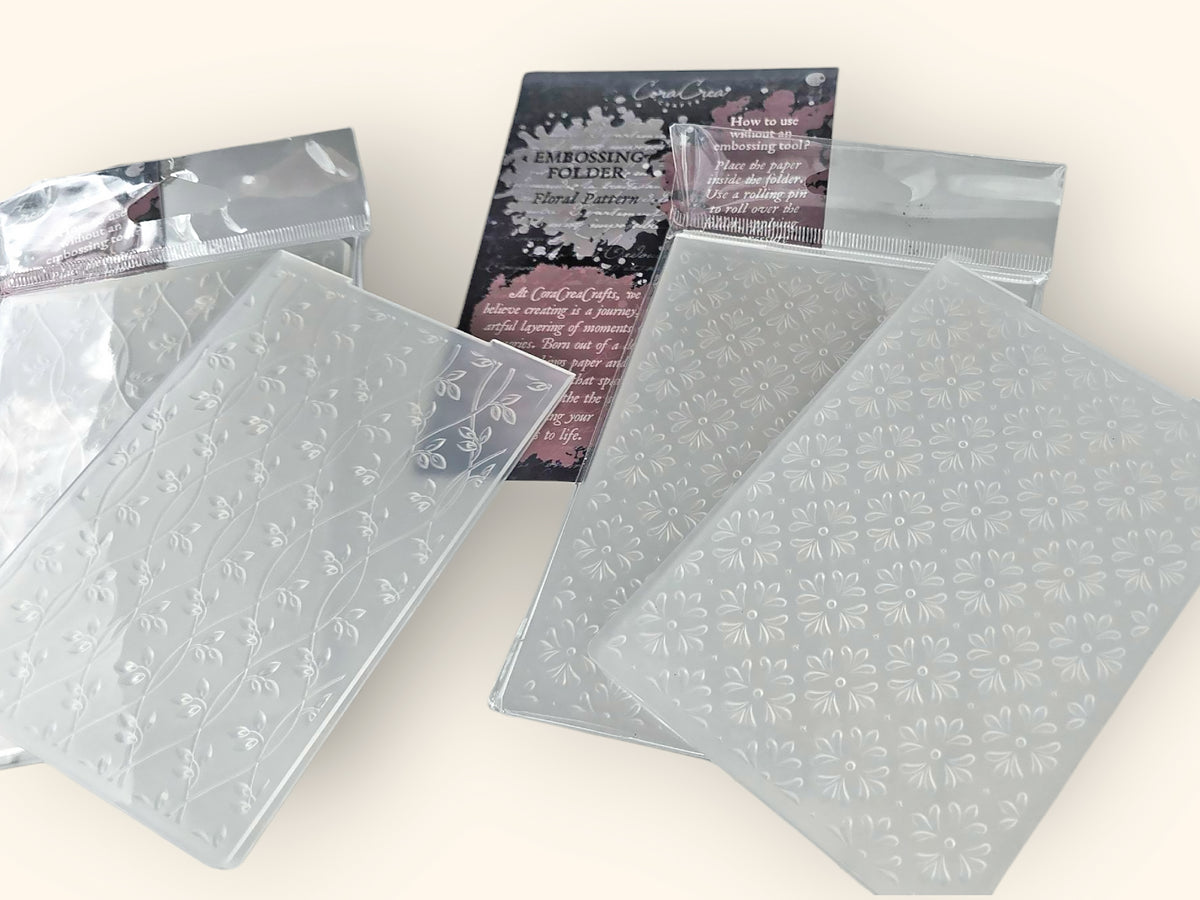 Embossed File Board Floral Pattern Embossing Folders — Embossing | CoraCre