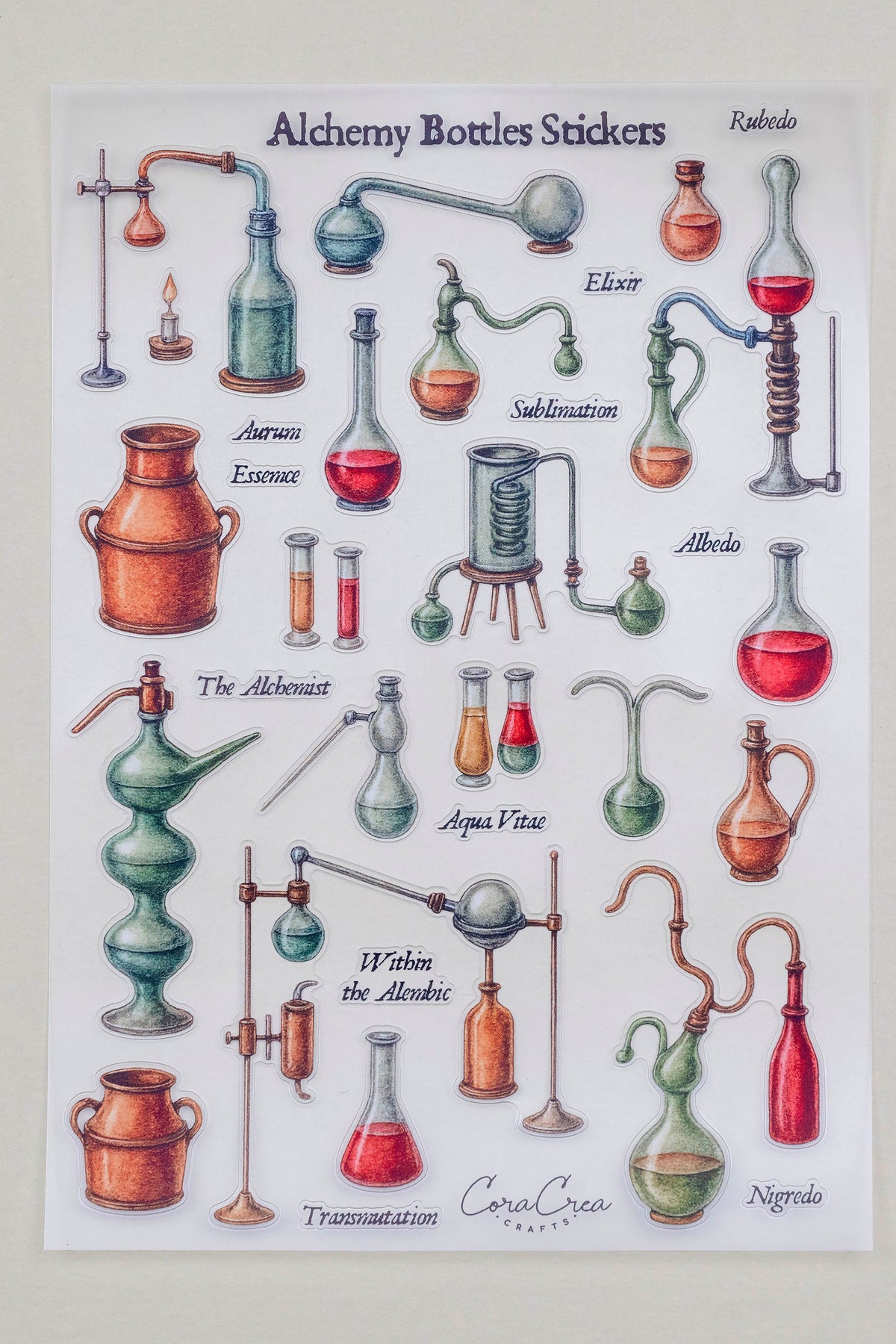Alchemy Bottles Sticker Sheet — Sticker Sheets | CoraC