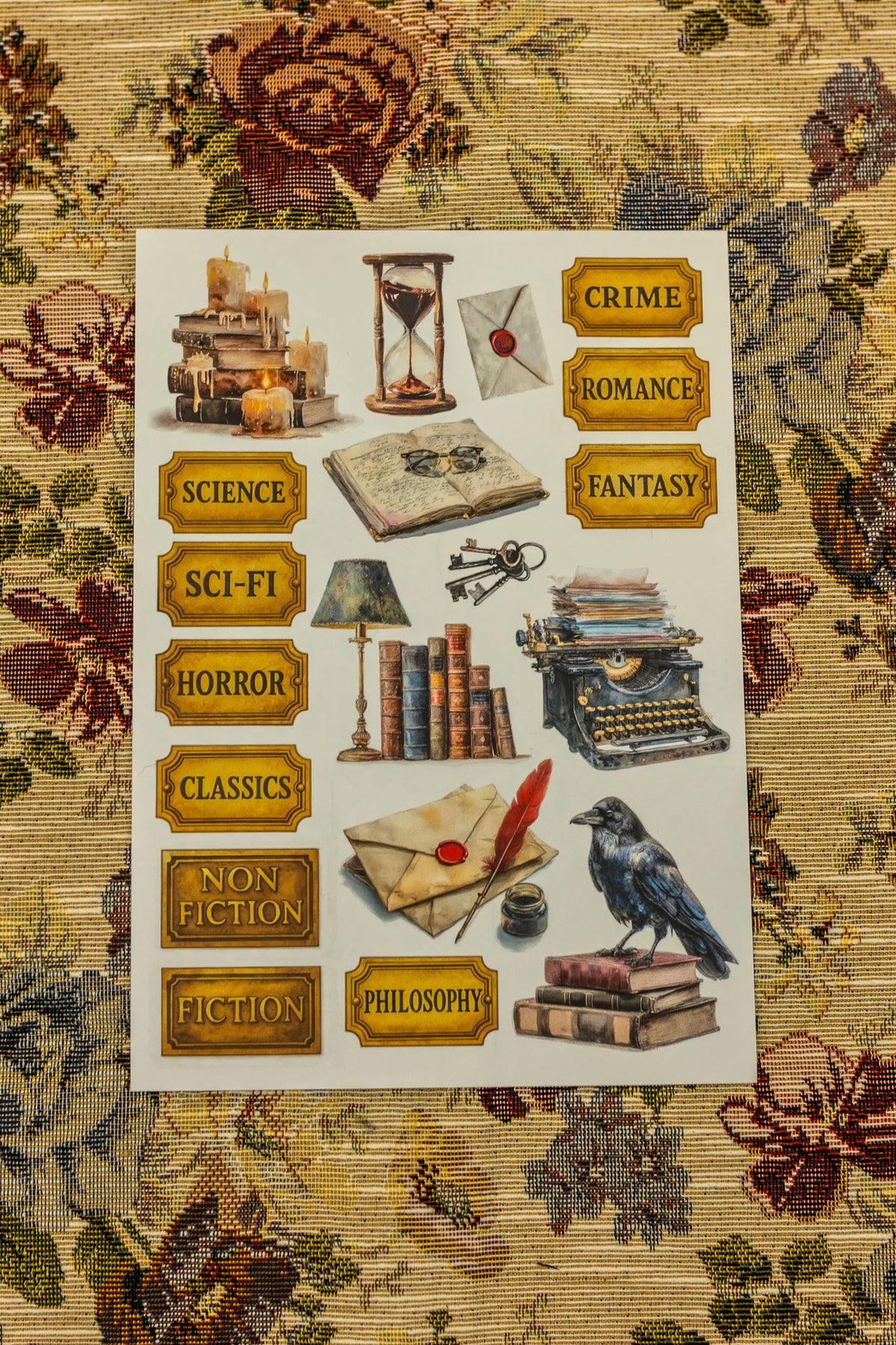 Library Sticker Sheet — Sticker Sheets | CoraCreaCraft