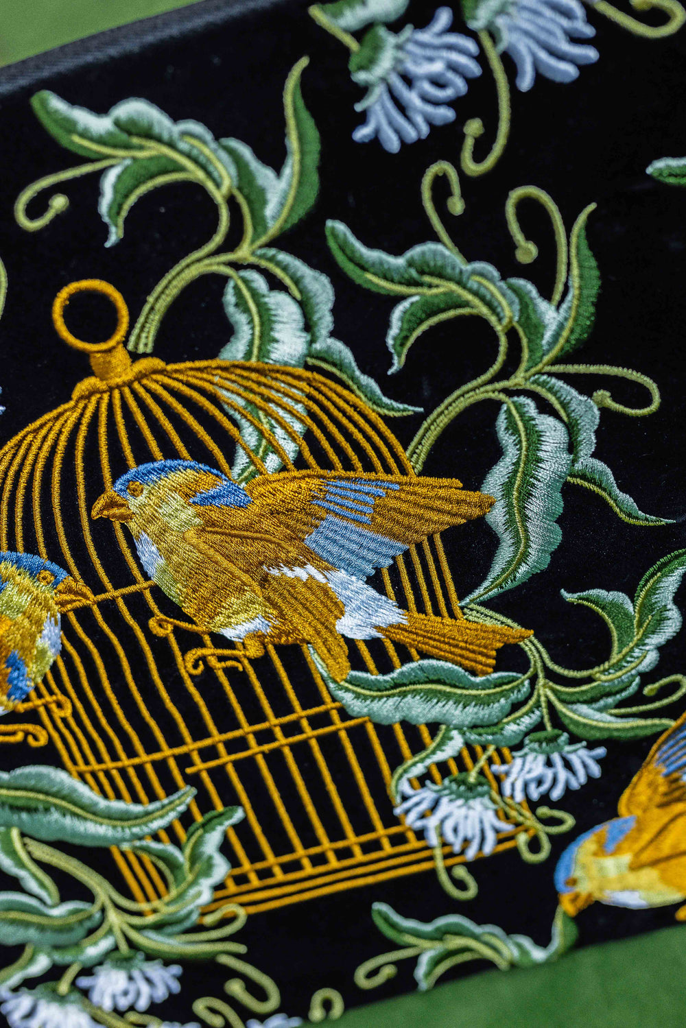 Bird Embroidered Notebook & Pouch