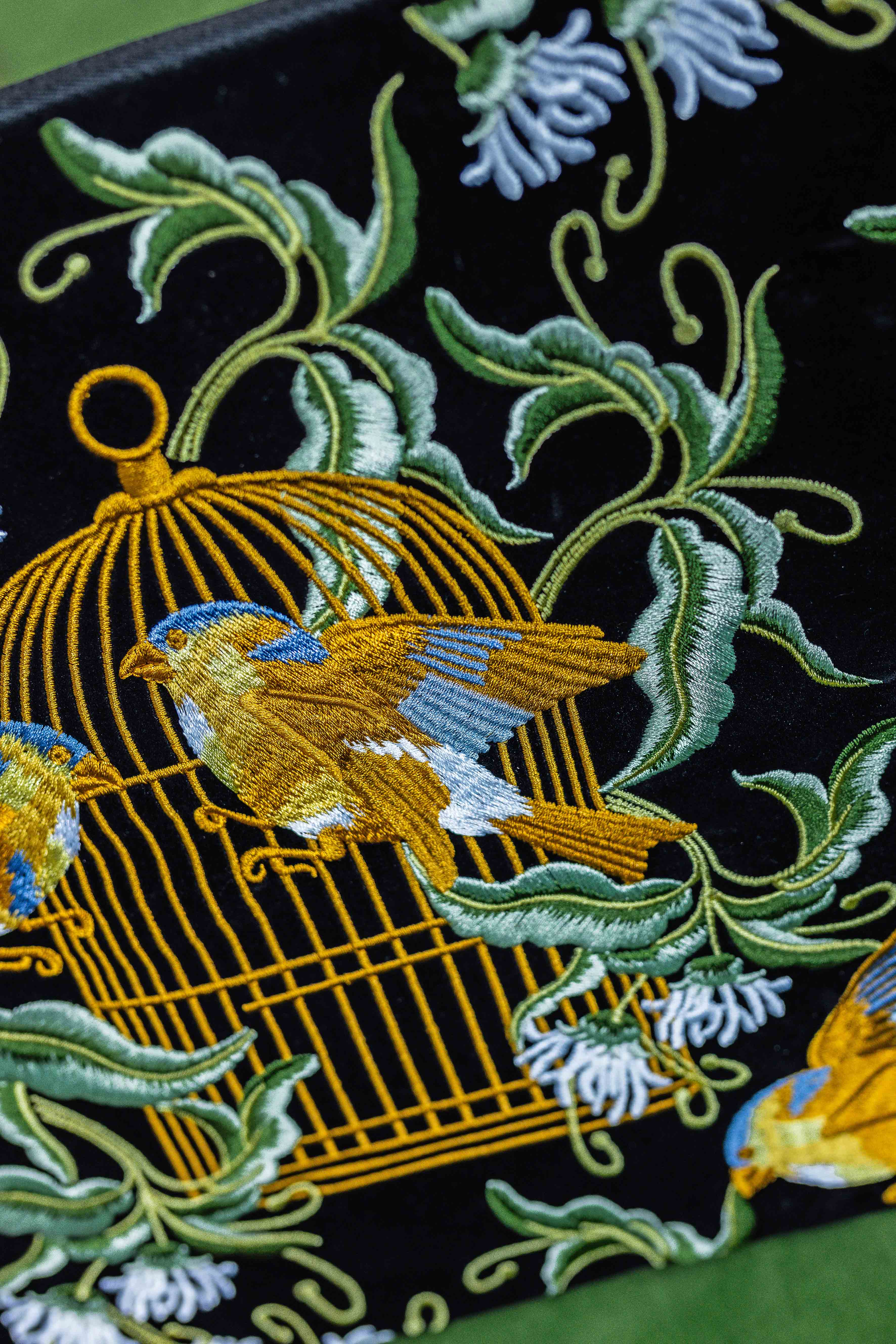 Bird Embroidered Notebook & Pouch