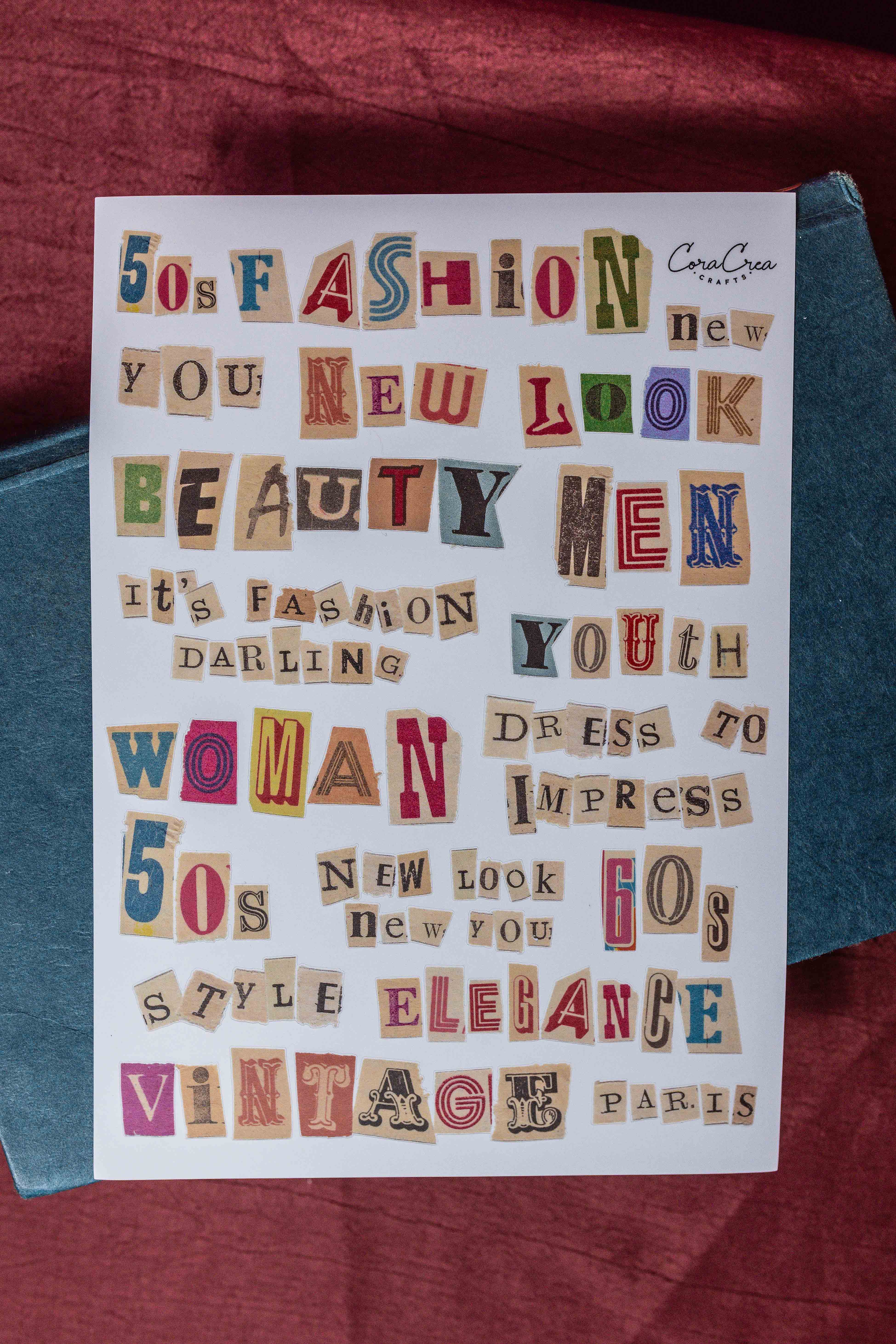 Magazine Letters Sticker Sheet