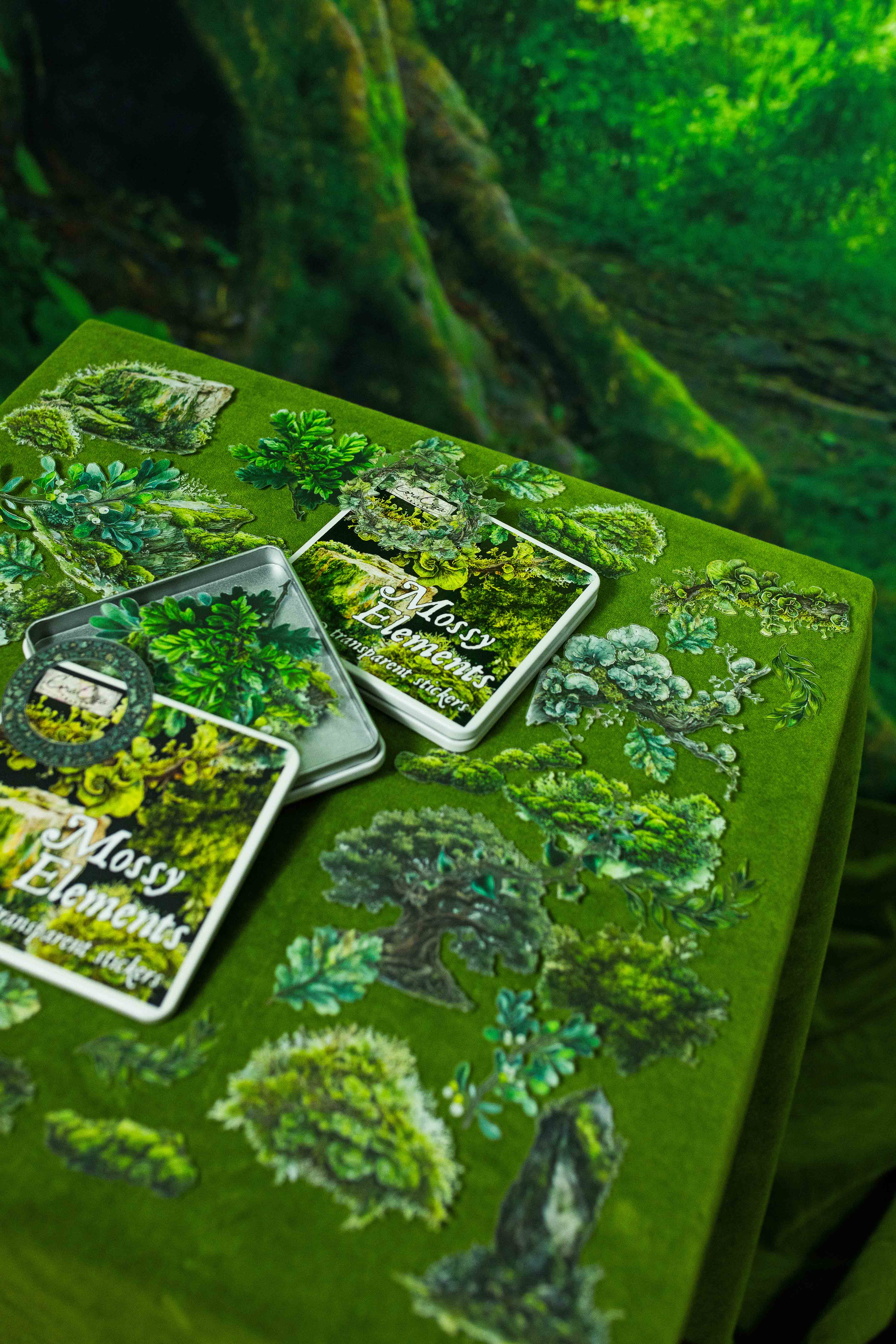 Mossy Elements Sticker Tin Box