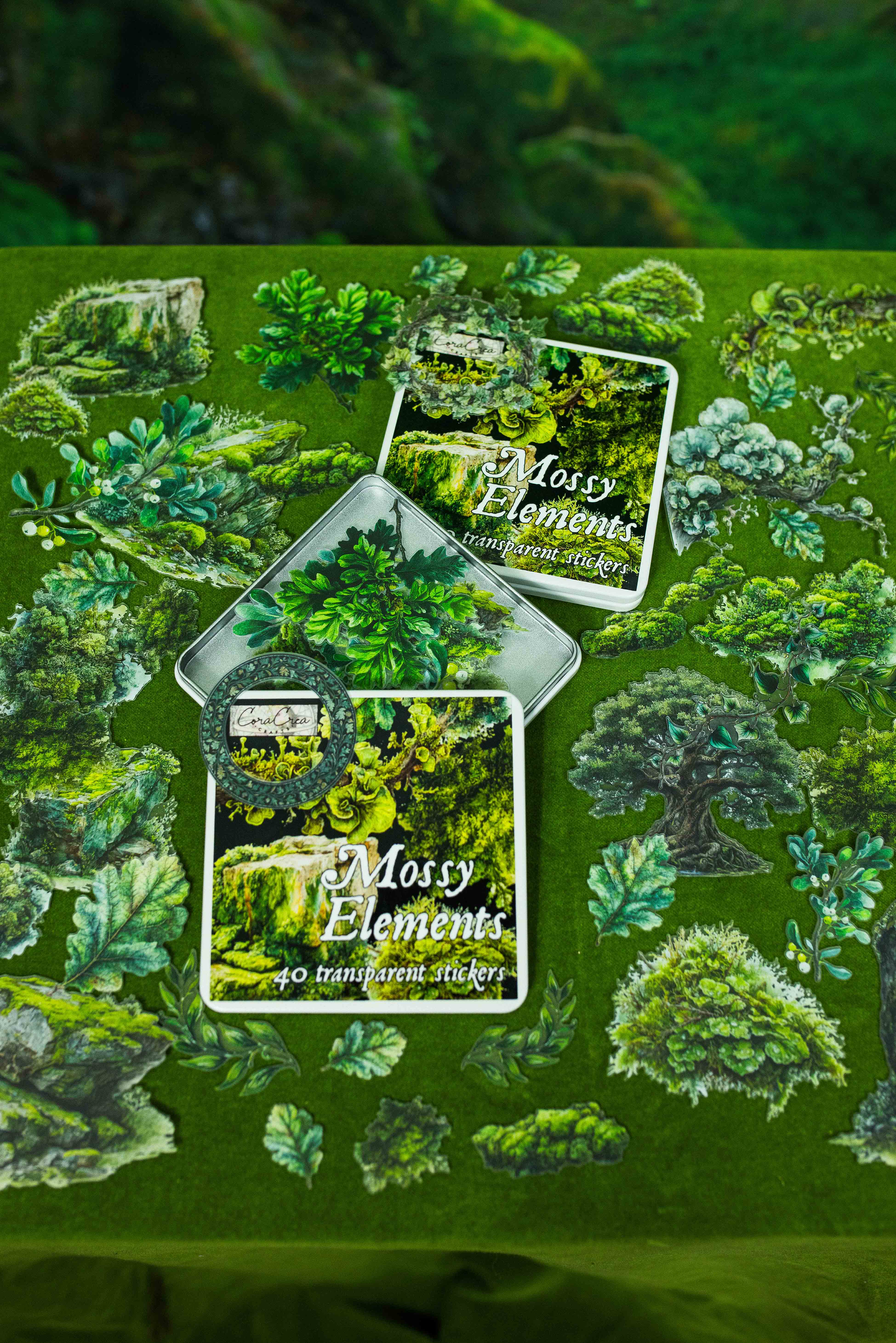 Mossy Elements Sticker Tin Box