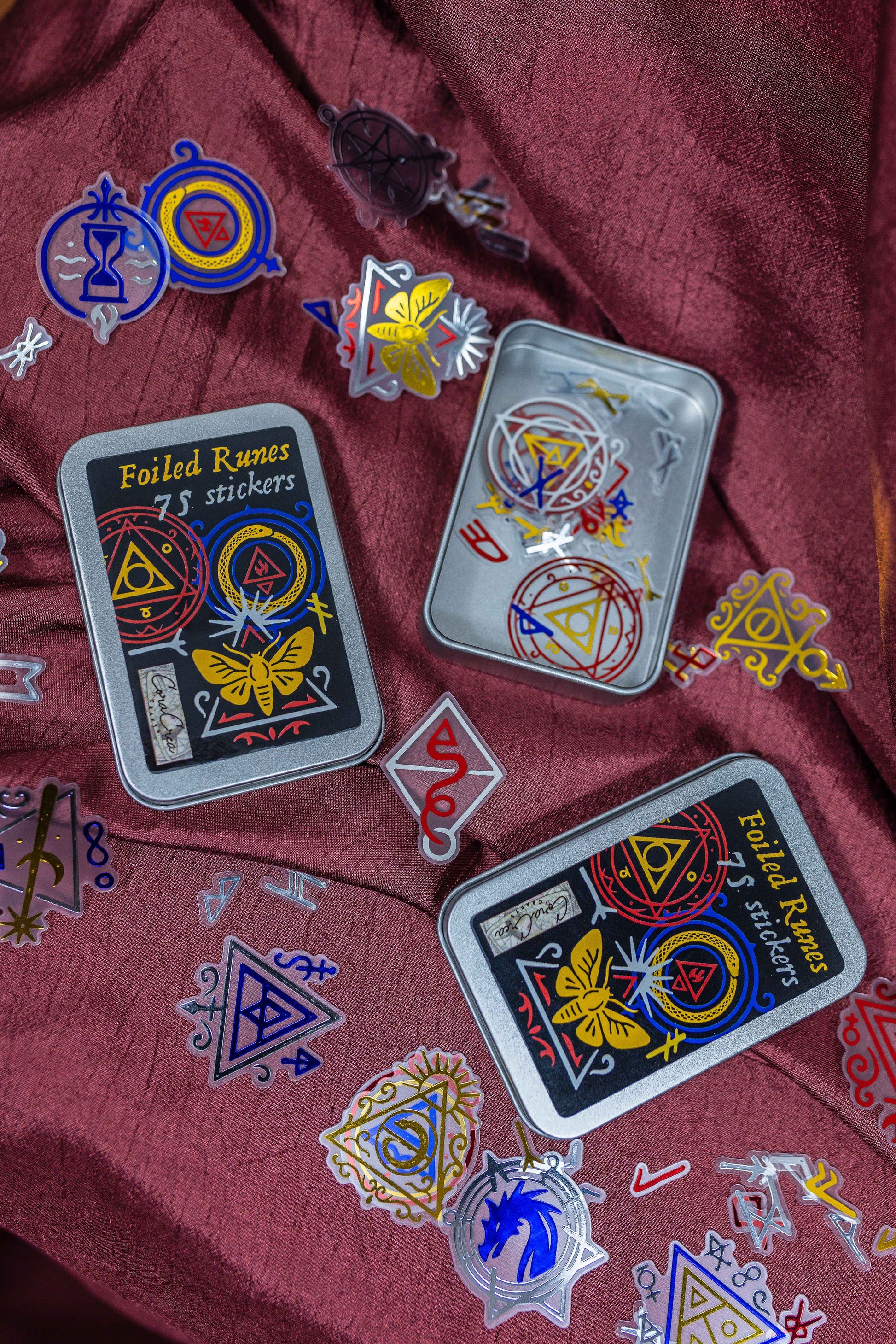 Runes Foil Sticker Tin Box