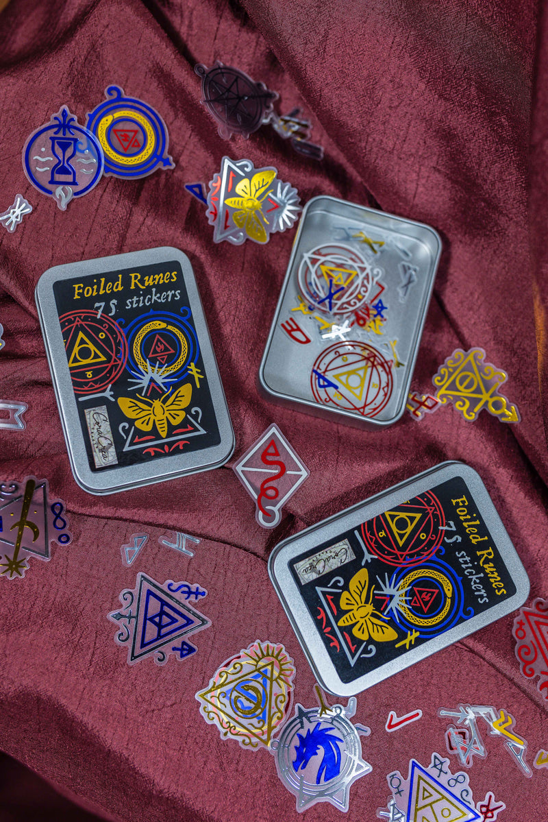 Runes Foil Sticker Tin Box
