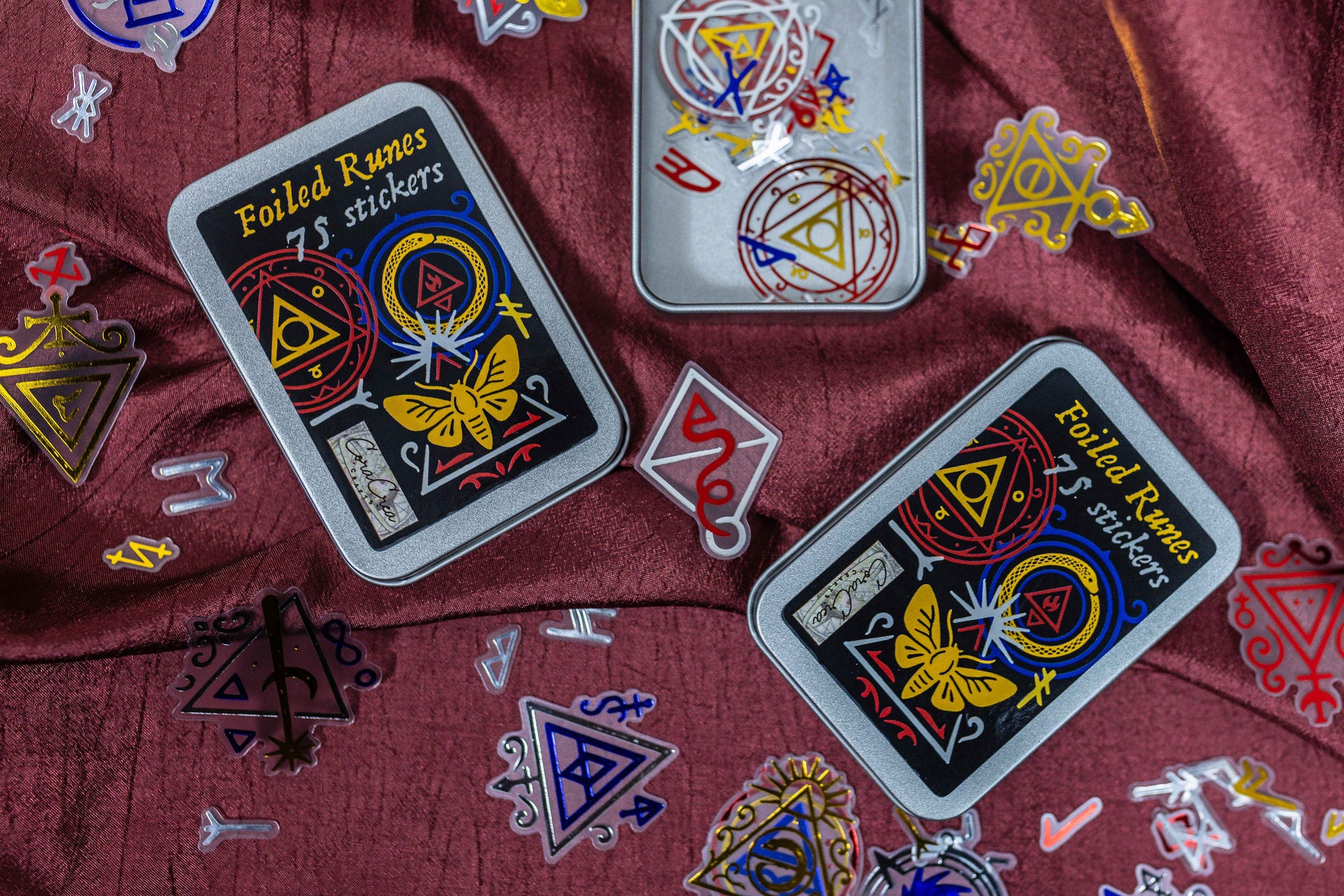 Runes Foil Sticker Tin Box