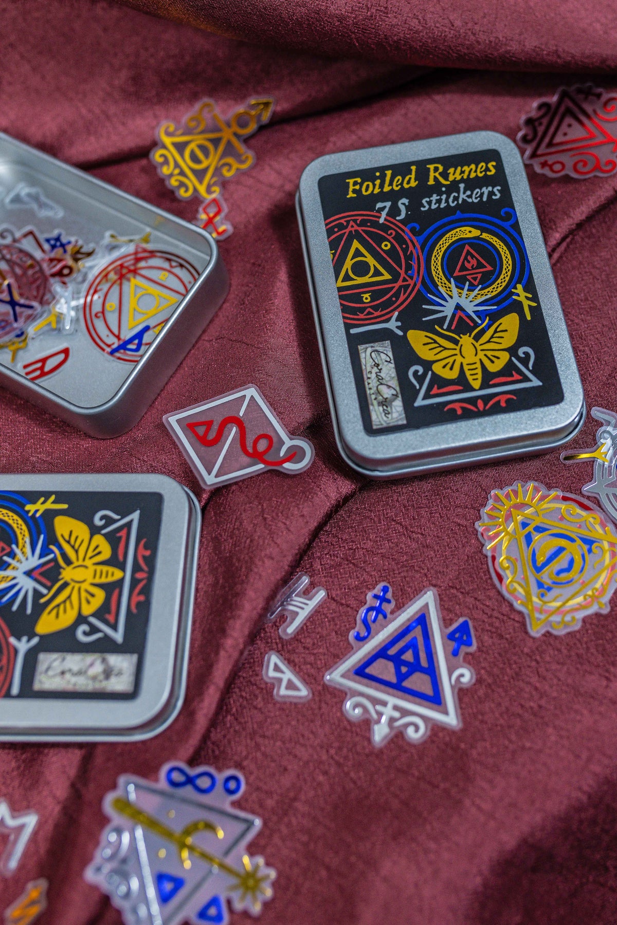 Runes Foil Sticker Tin Box — Sticker Set | CoraCreaCra