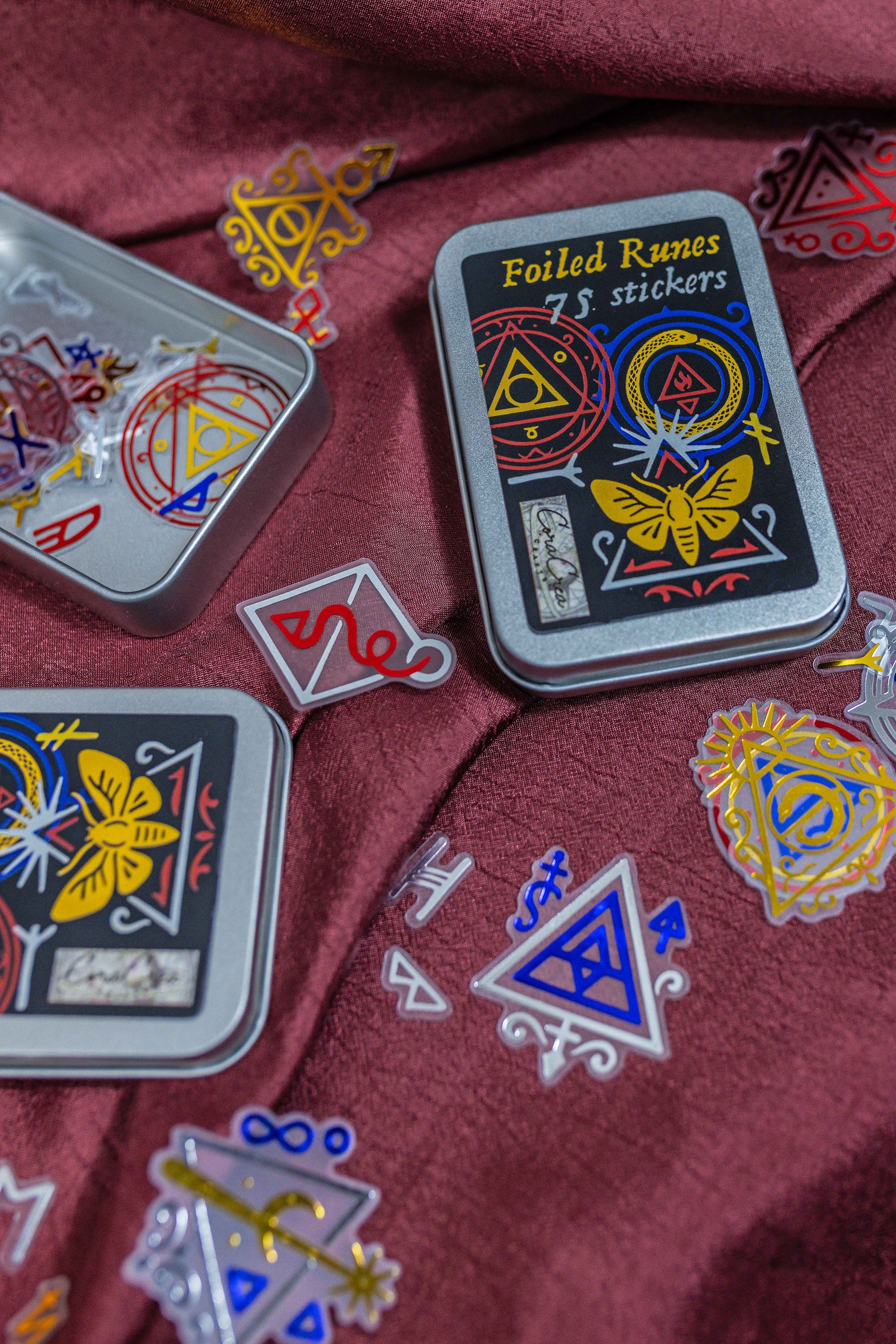 Runes Foil Sticker Tin Box