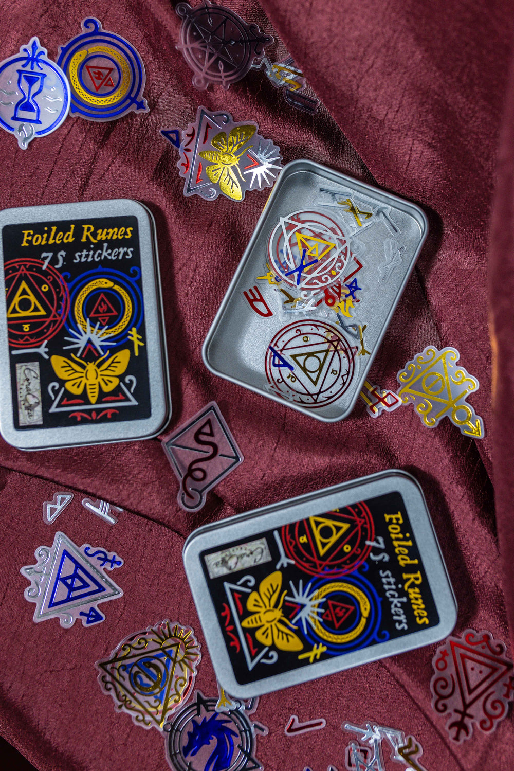 Runes Foil Sticker Tin Box