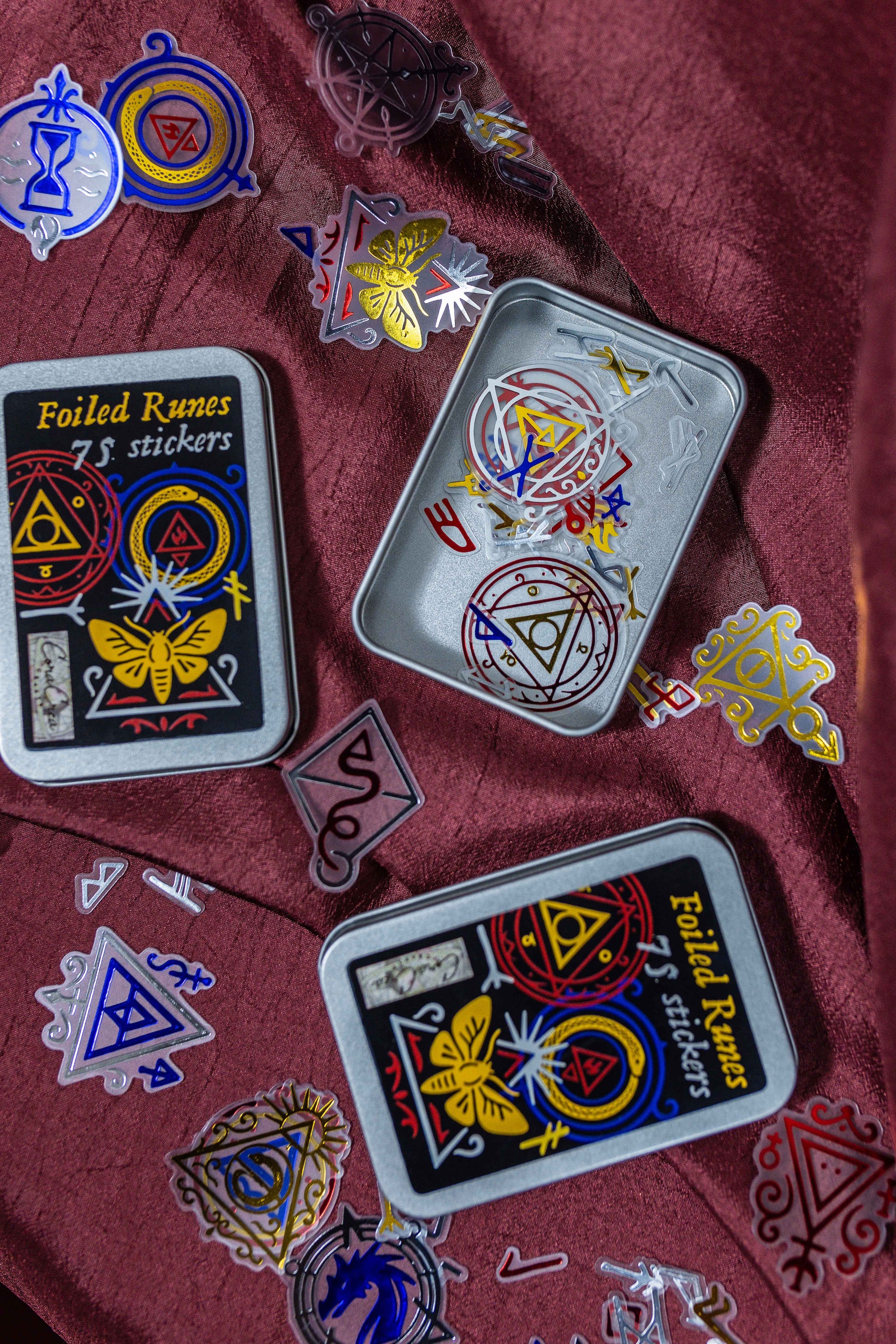 Runes Foil Sticker Tin Box
